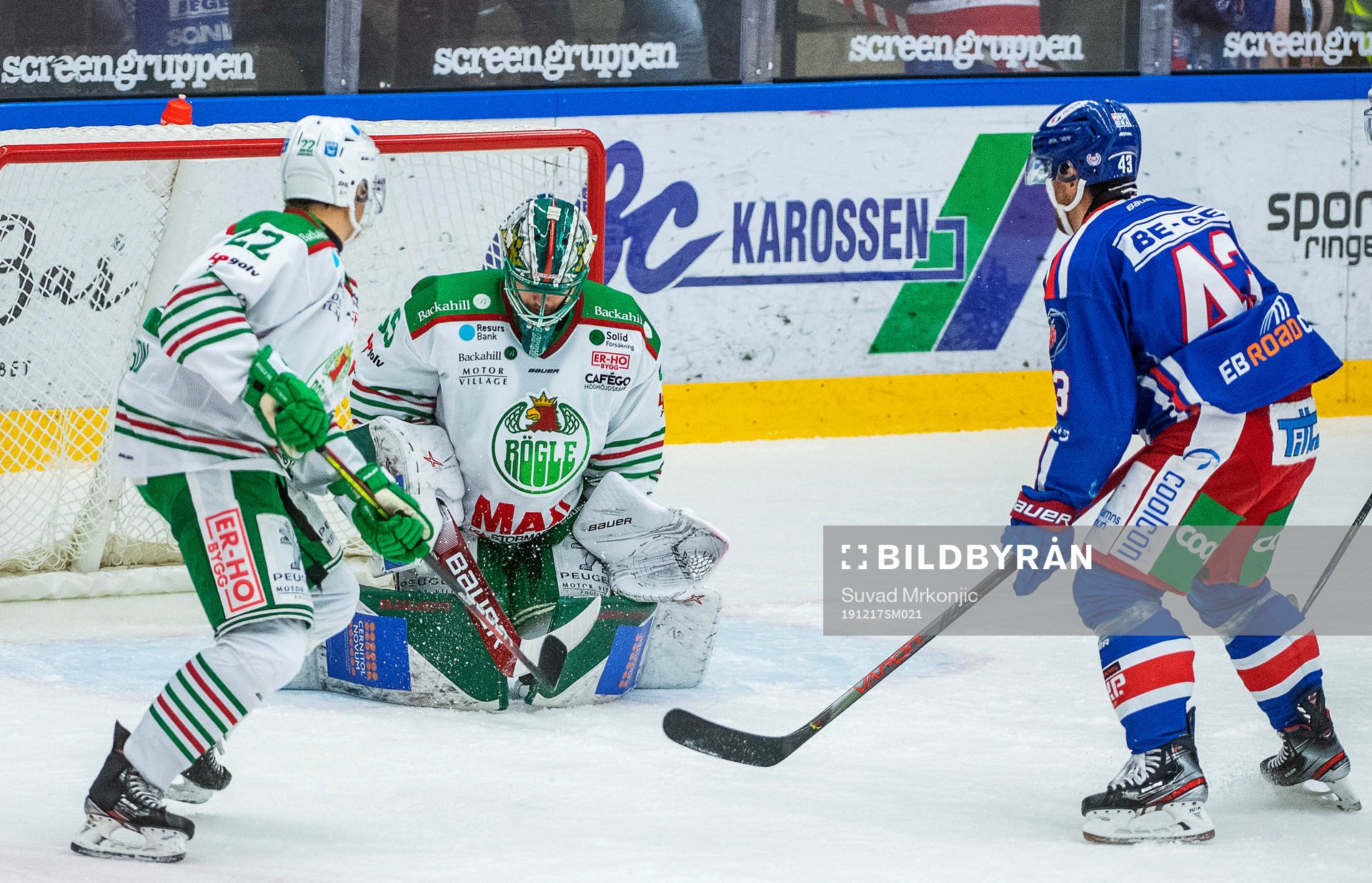 Rögles målvakt Christoffer Rifalk och Oskarshamns Nichlas