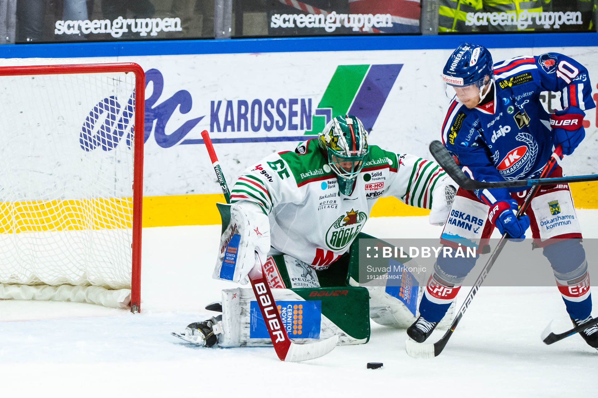 Oskarshamns Nicklas Heinerö och Rögles målvakt