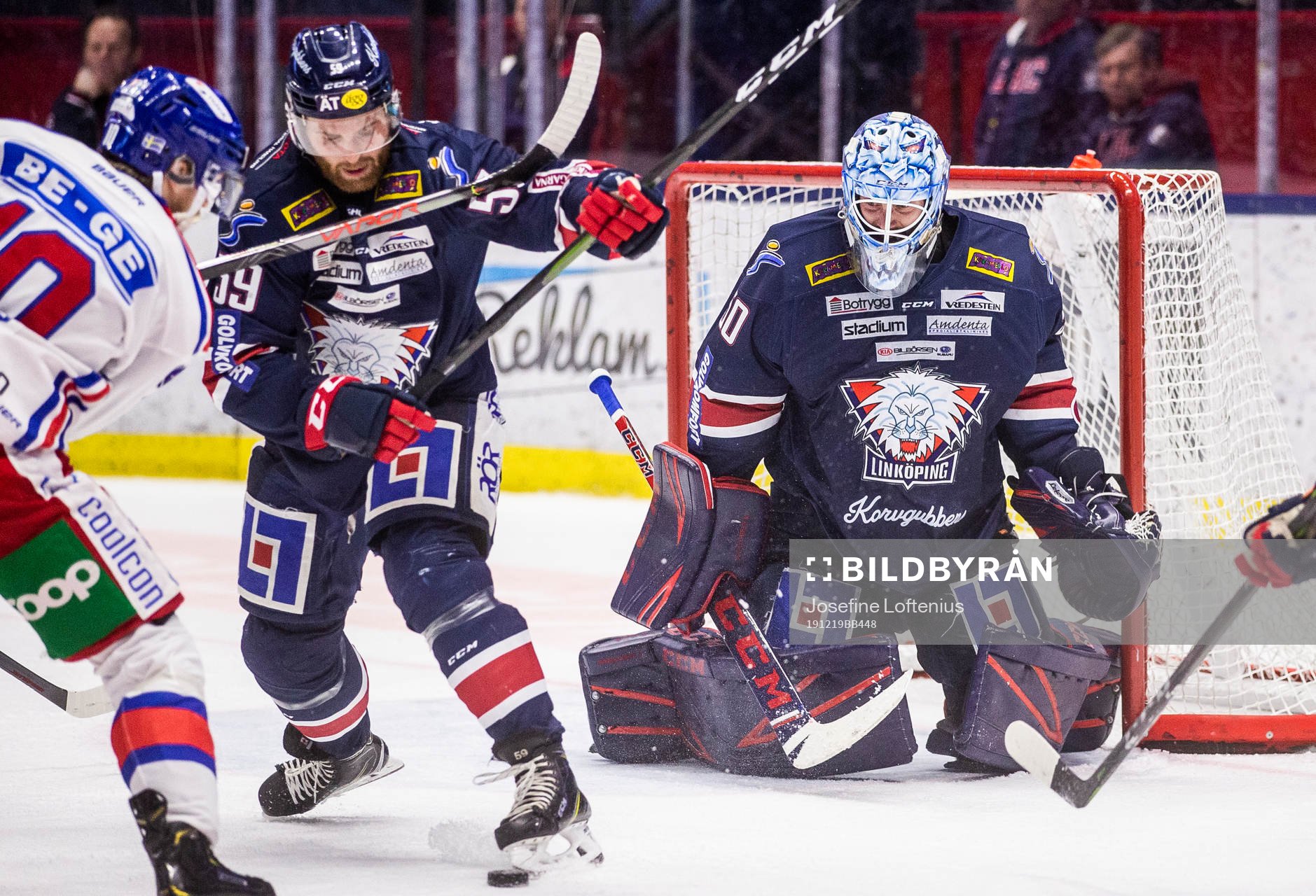 Linköpings målvakt Jonas Gustavsson och Anton Mylläri
