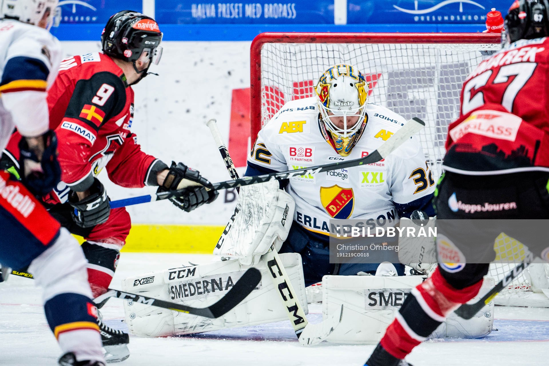 Djurgårdens målvakt Karri Rämö mot Malmö Redhawks
