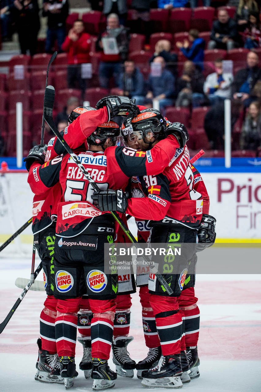 Malmö Redhawks spelare jublar