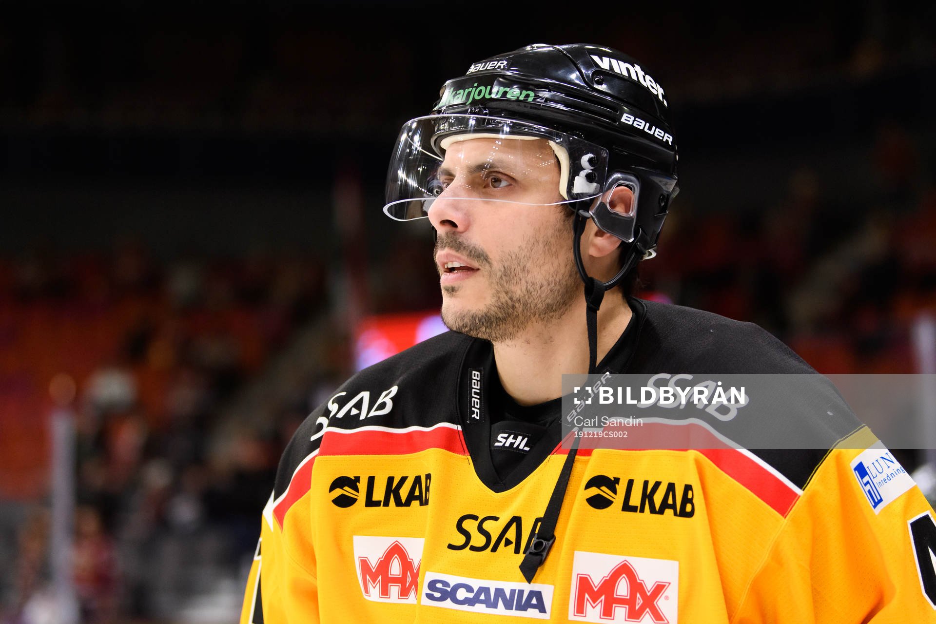Luleås Daniel Widing innan ishockeymatchen i SHL mellan