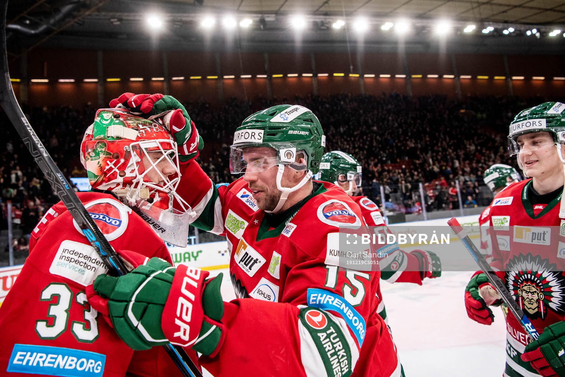 Frölundas målvakt Johan Mattsson och Anders Grönlund