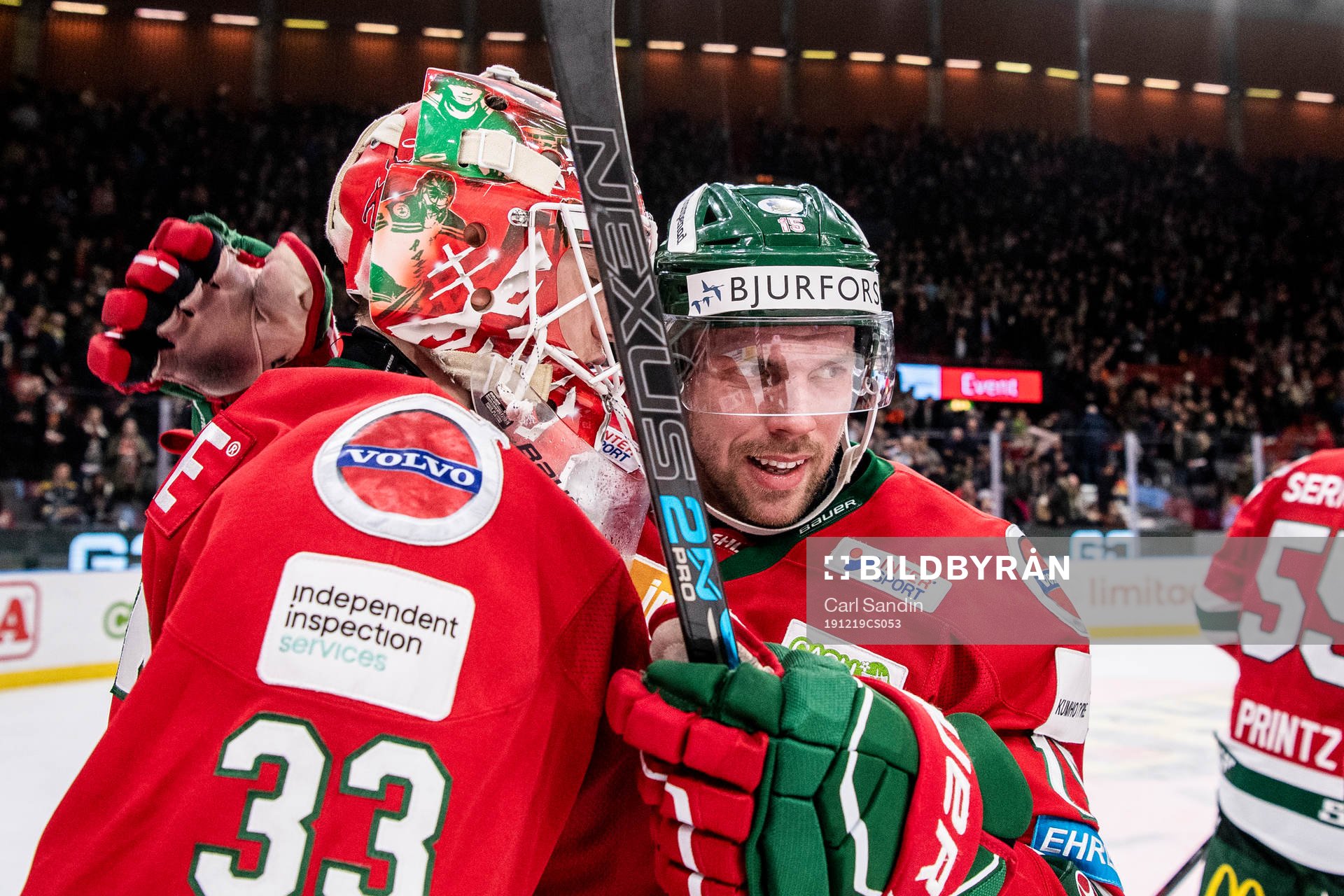 Frölundas målvakt Johan Mattsson och Anders Grönlund