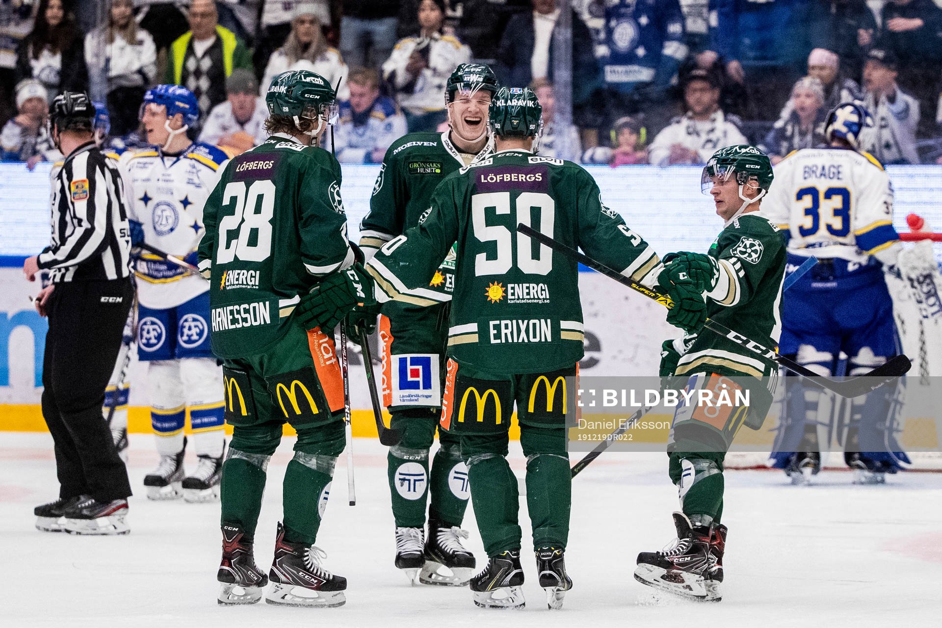 Färjestads Sebastian Erixon jublar