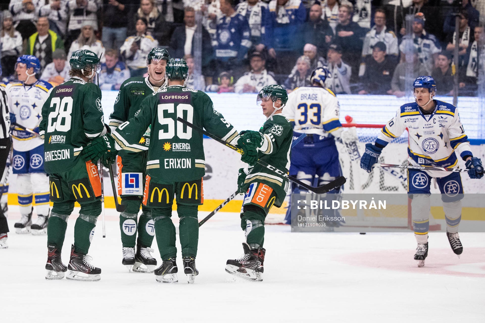 Färjestads Sebastian Erixon jubel