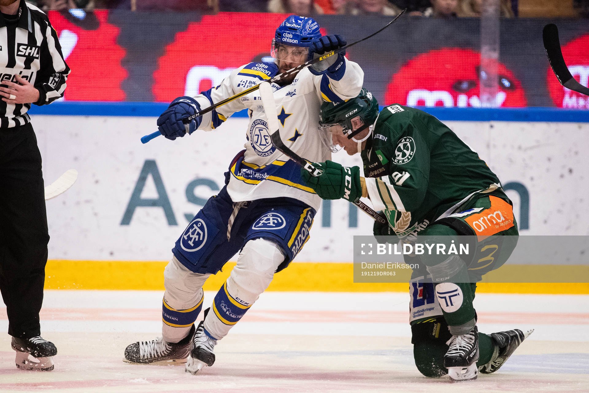 Leksands Marek Hrivik och Färjestads Johan Ryno