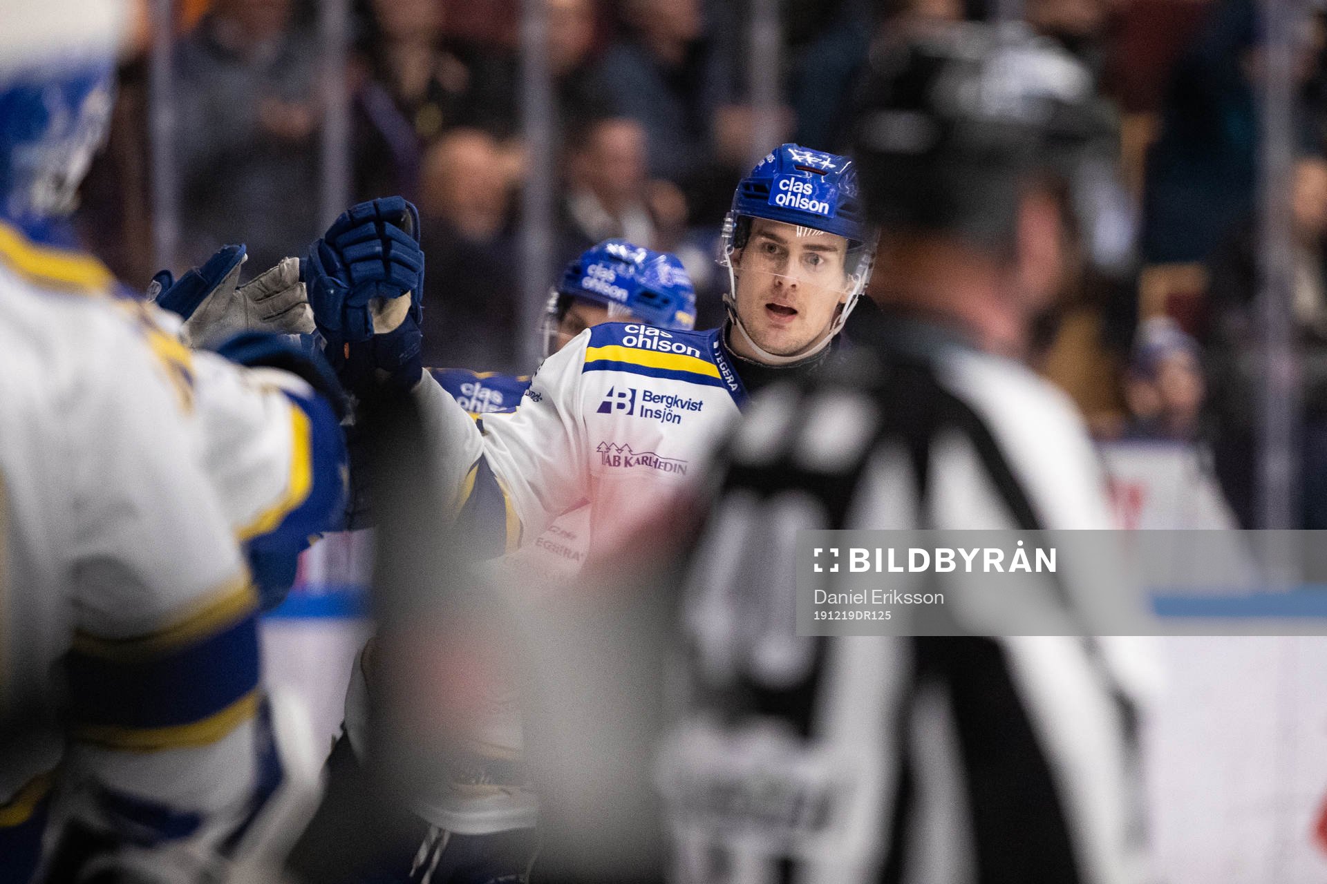 Leksands Sebastian Wännström jublar