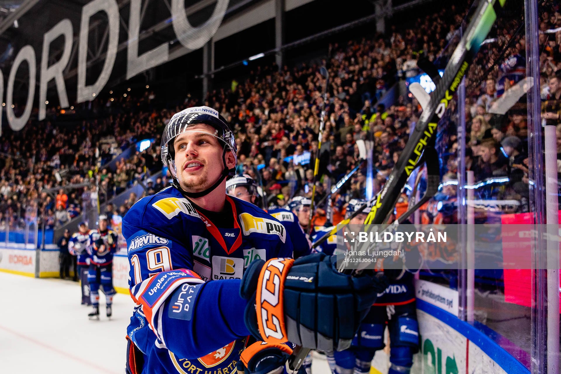 Växjös Casey Bailey jublar framför fansen