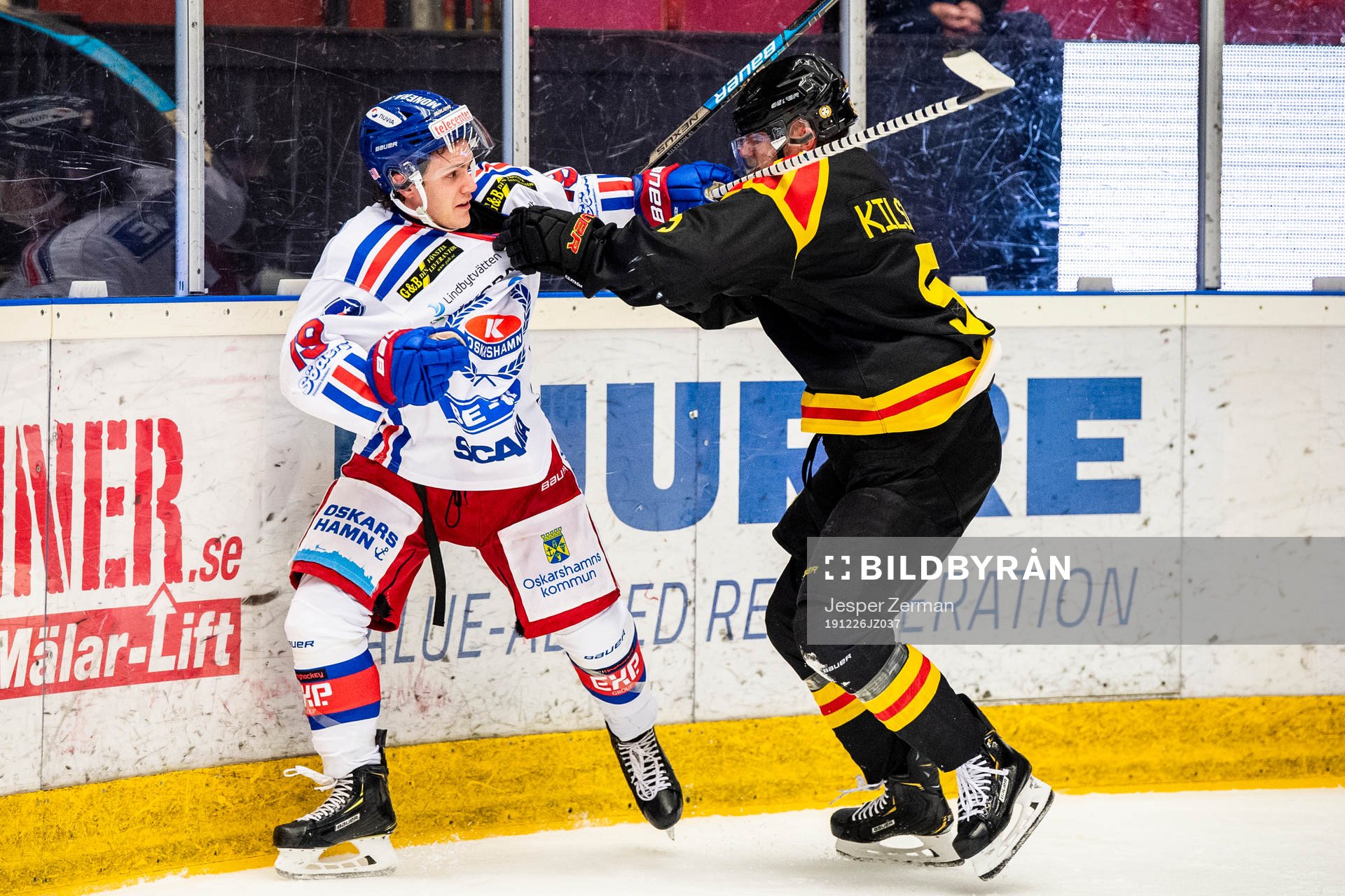 Oskarshamns Tyler Kelleher och Brynäs Lukas Kilström
