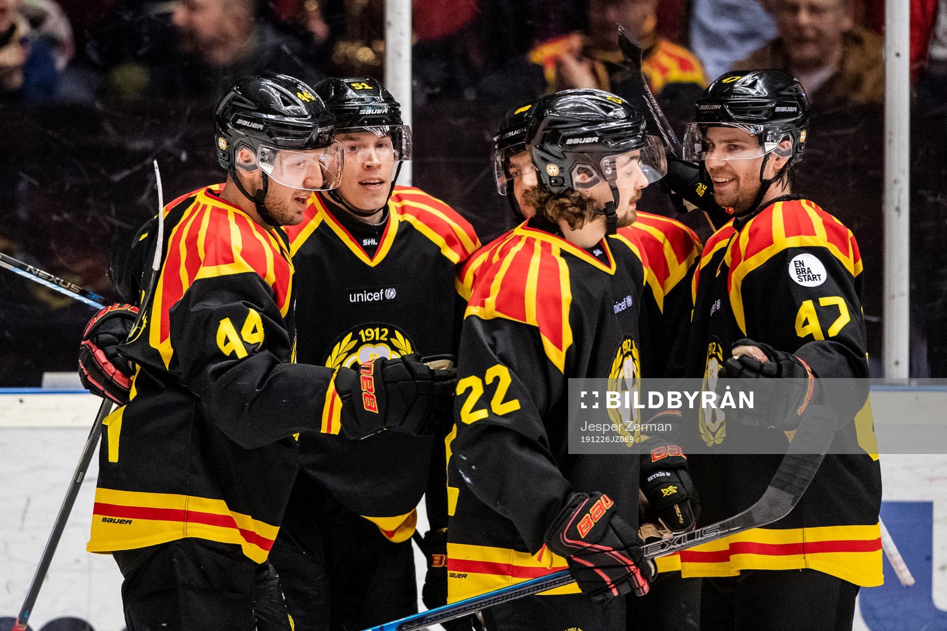 Brynäs Tomi Sallinen (a.fr.v) jublar