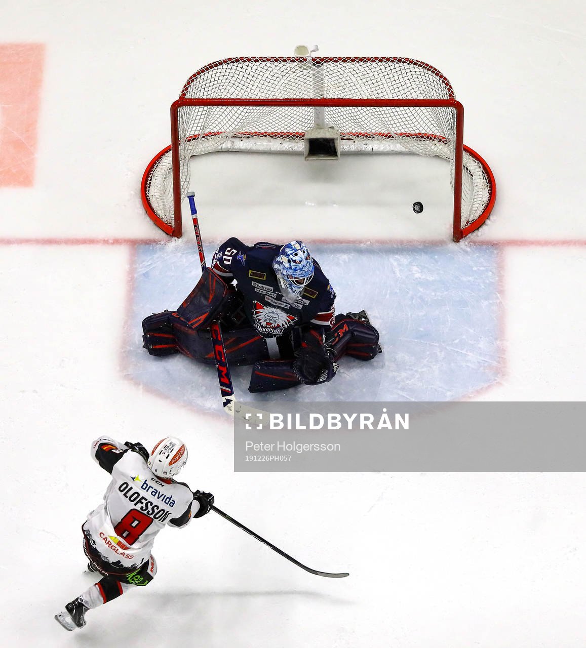Mål på straff av Malmö Redhawks Johan Olofsson förbi