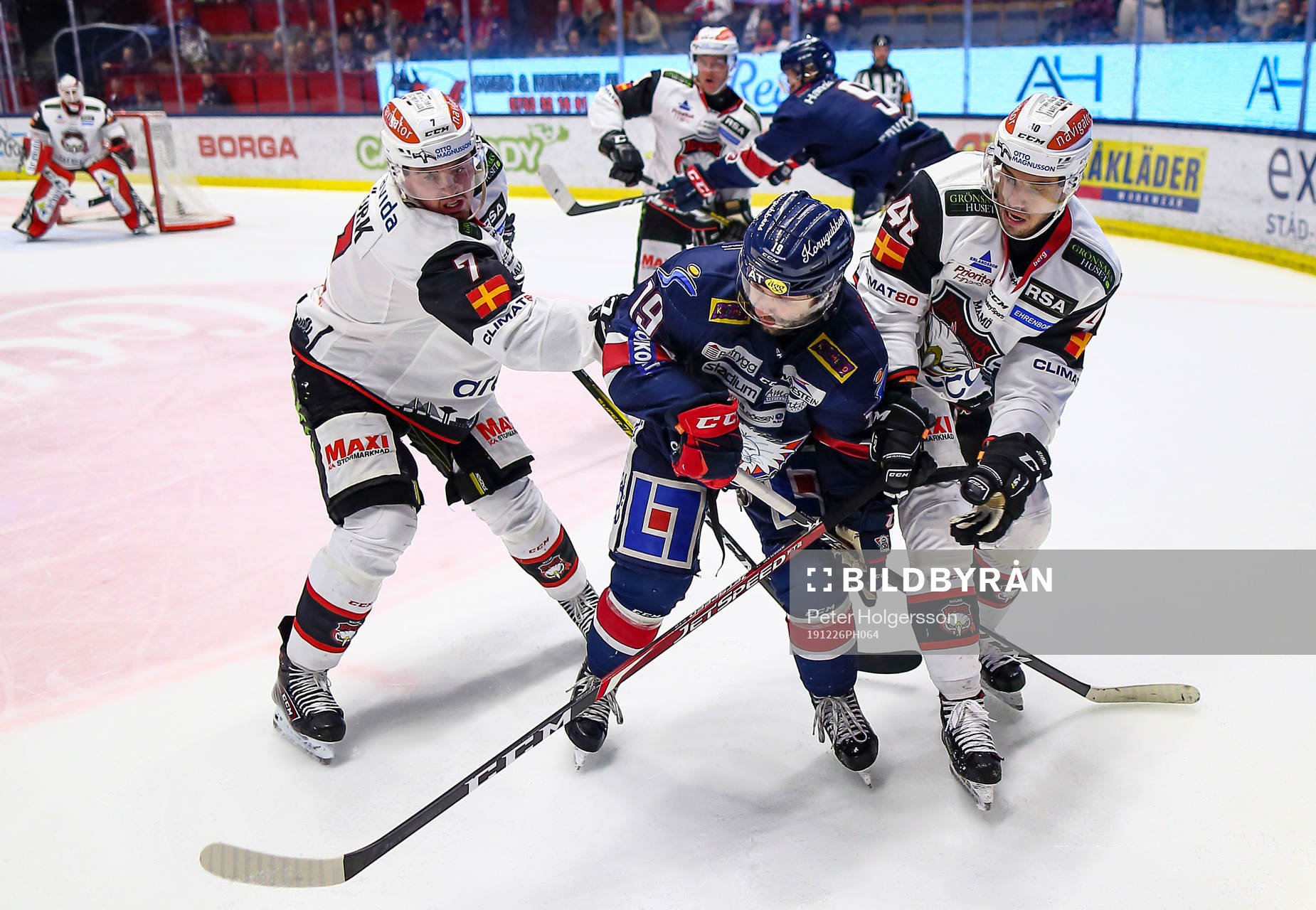 Malmö Redhawks Marcus Björk, Linköpings Joe Whitney och