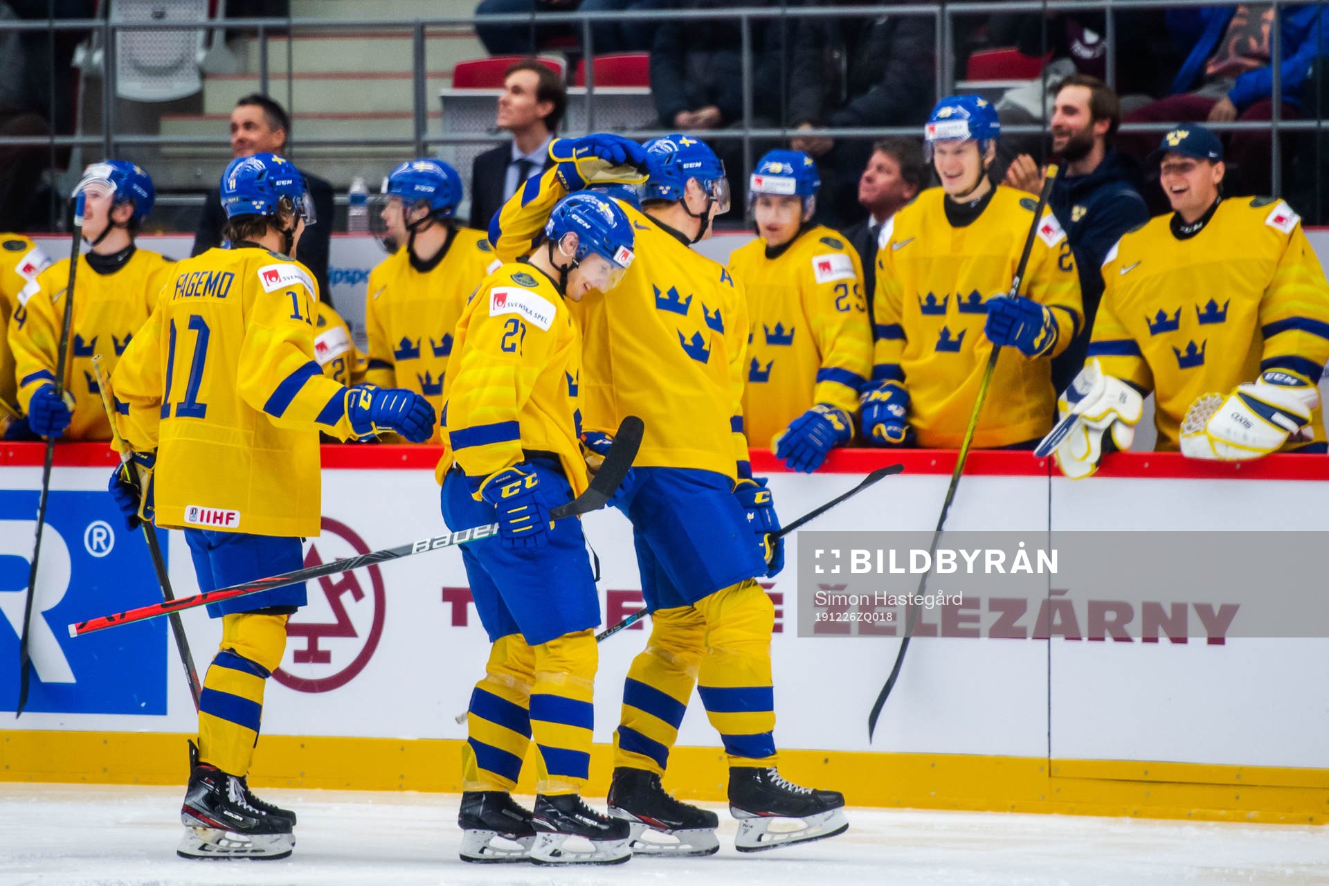 Nils Höglander of Sweden celebrates