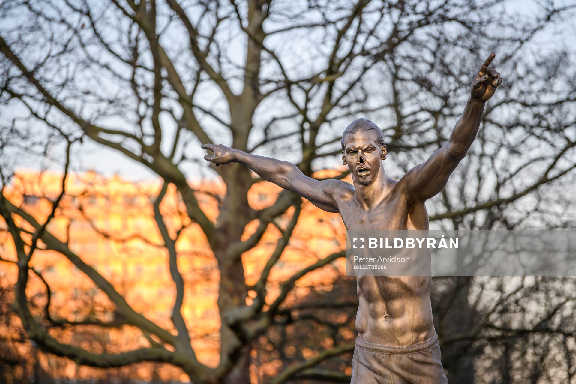 The statue of Zlatan Ibrahimovic has been vandalized,