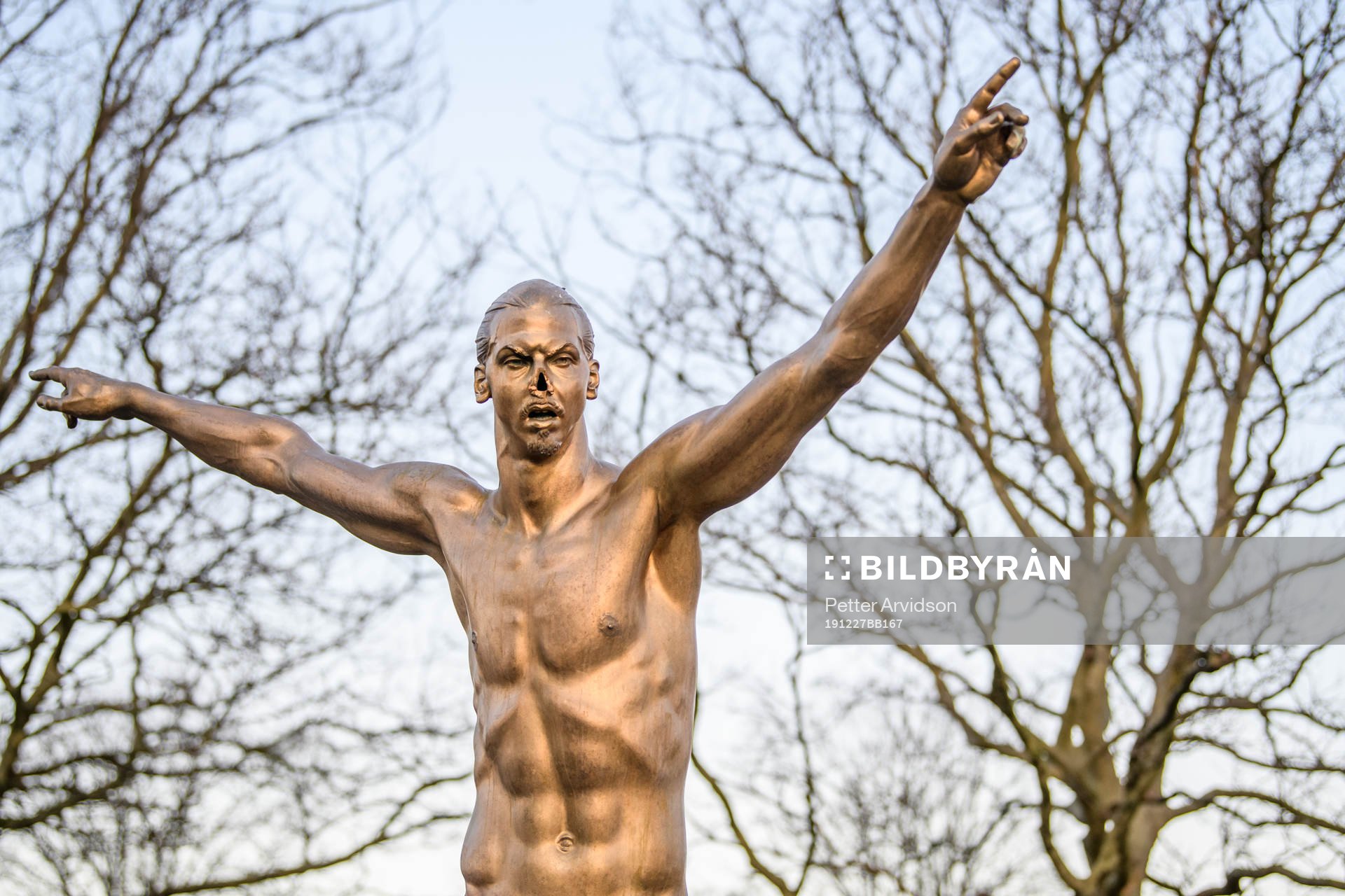 The statue of Zlatan Ibrahimovic has been vandalized,