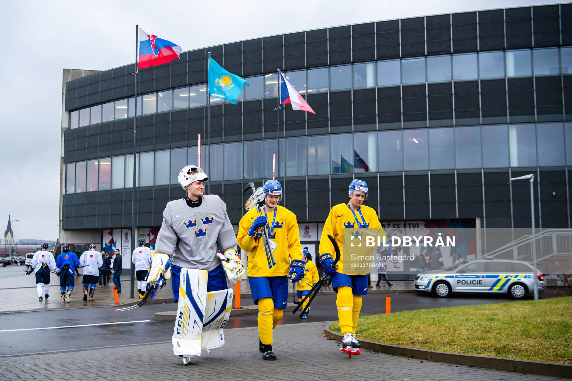 Goalkeeper Jesper Eliasson, Albin Eriksson and Linus
