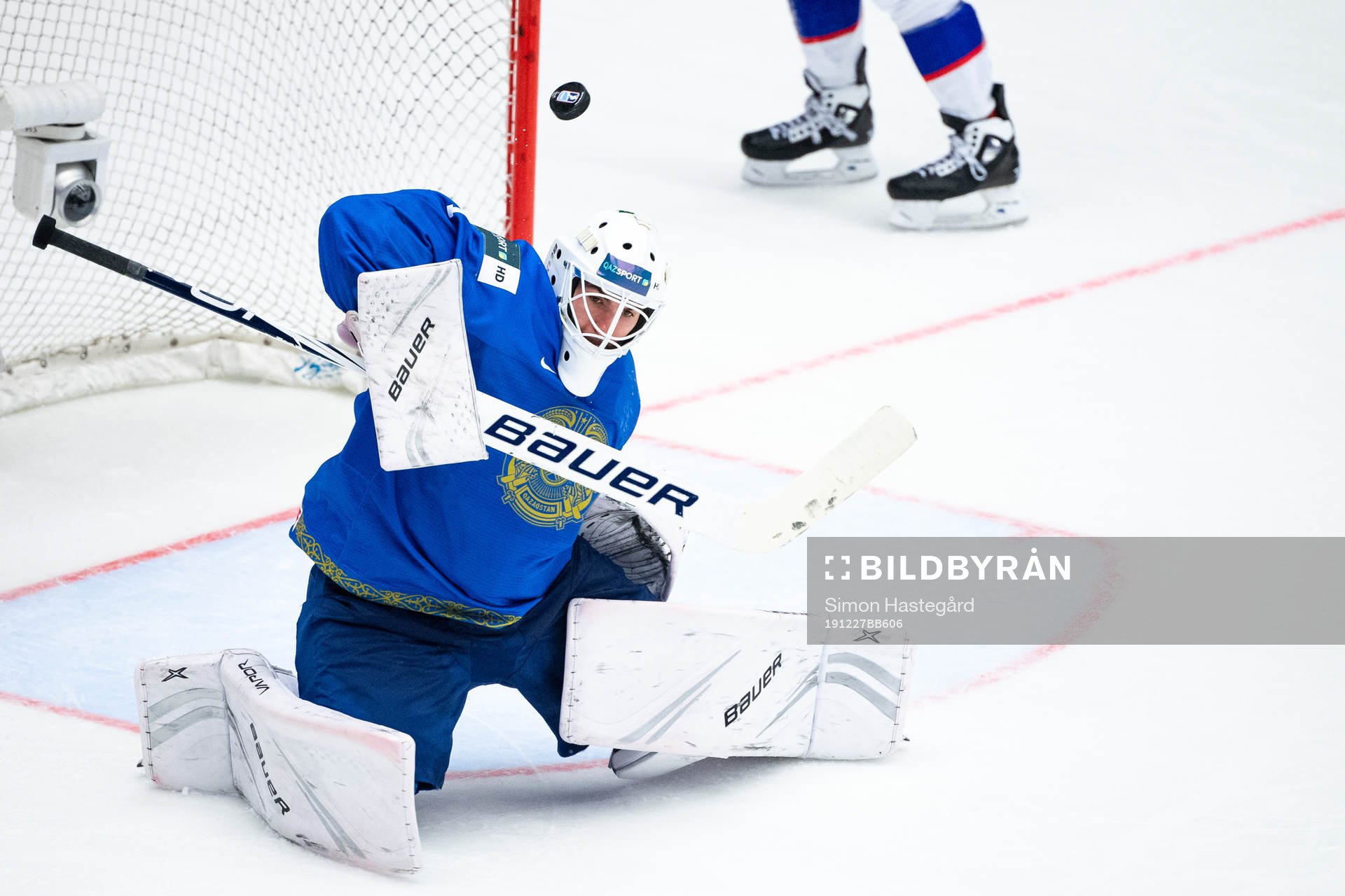 Goalkeeper Vladislav Nurek of Kazakhstan
