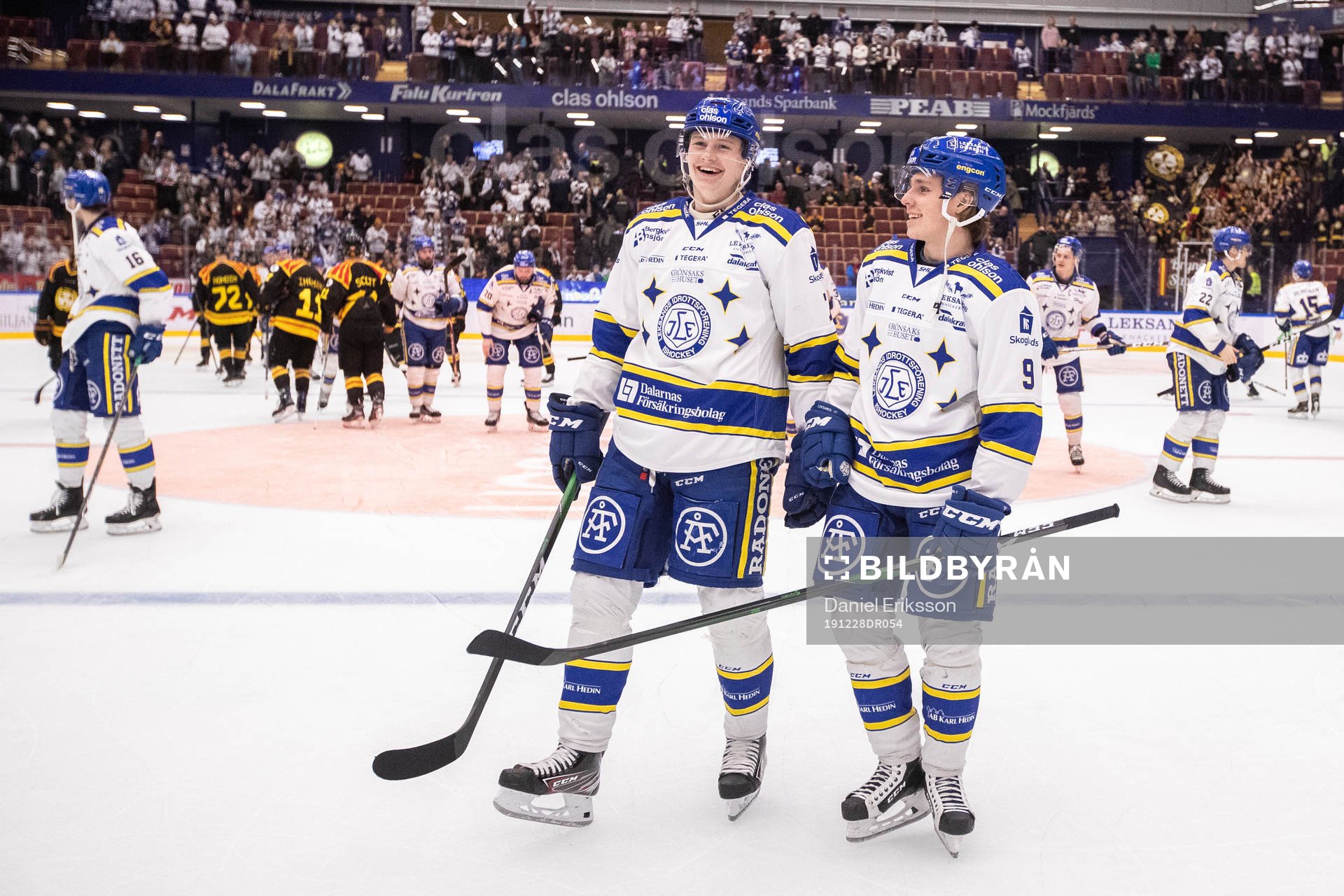 Leksands Lucas Nordsäter och Marcus Karlberg jublar