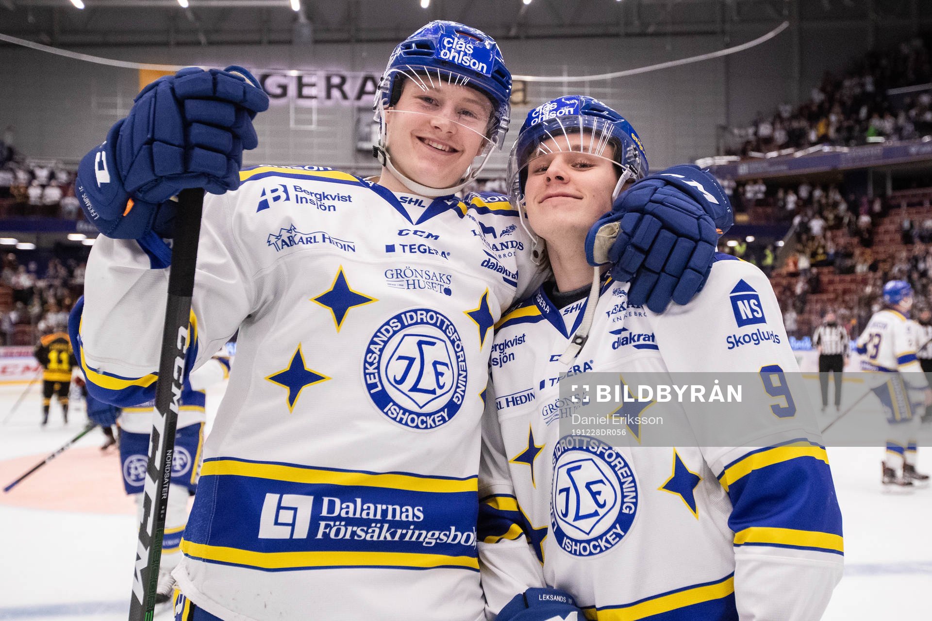 Leksands Lucas Nordsäter och Marcus Karlberg jublar
