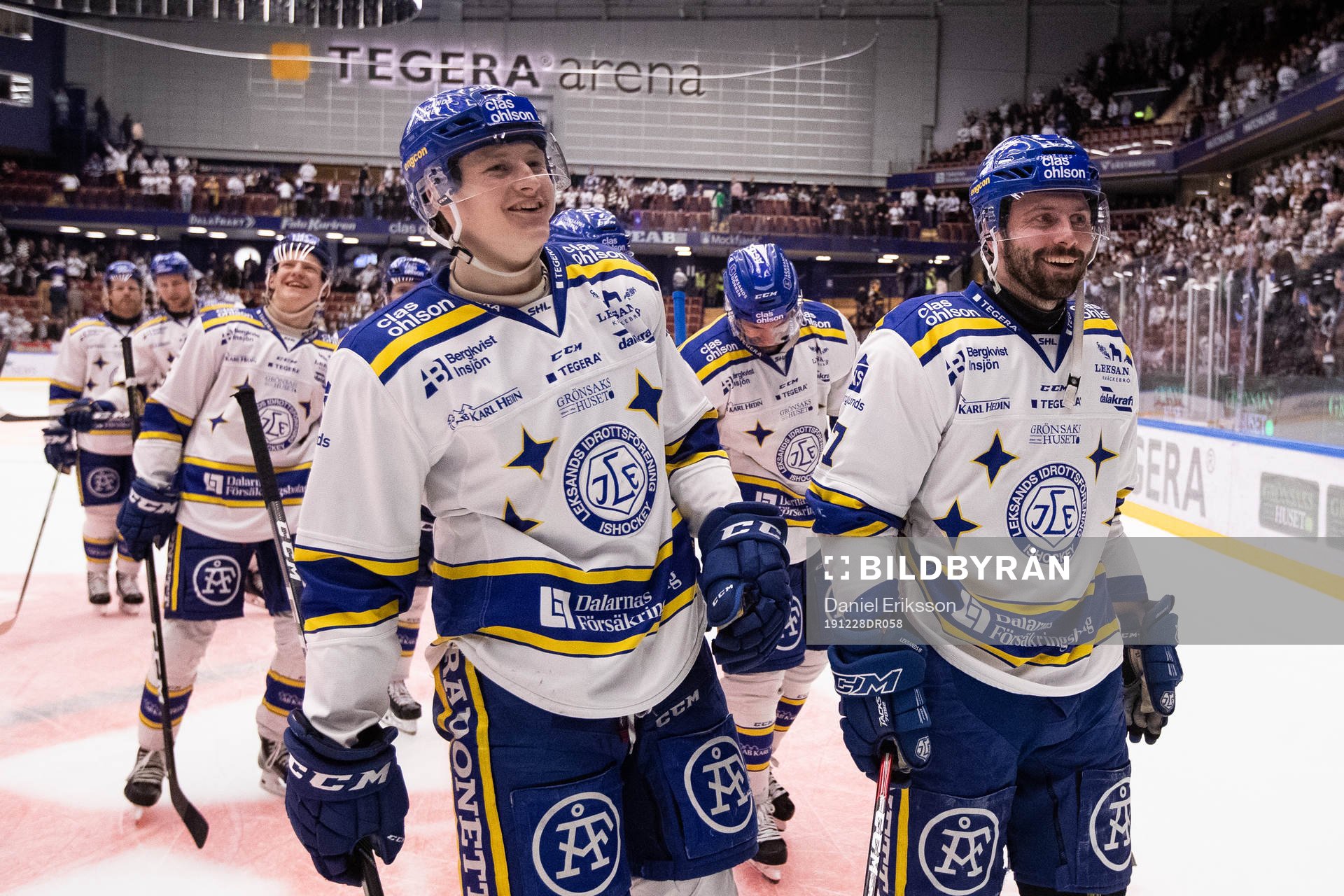 Leksands Lucas Nordsäter och Daniel Olsson Trkulja  jublar