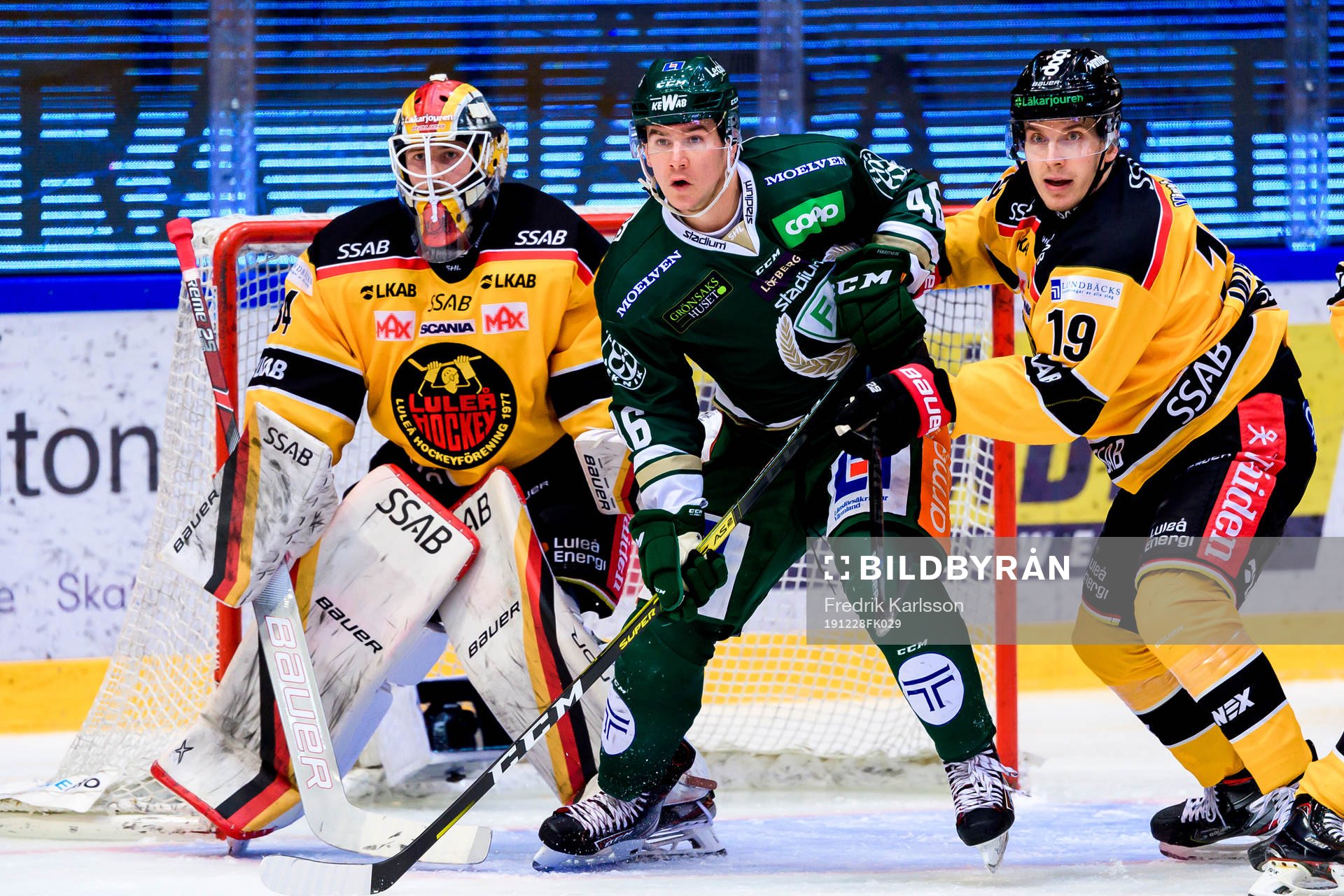 Luleås målvakt Joel Lassinantti, Färjestads Michael