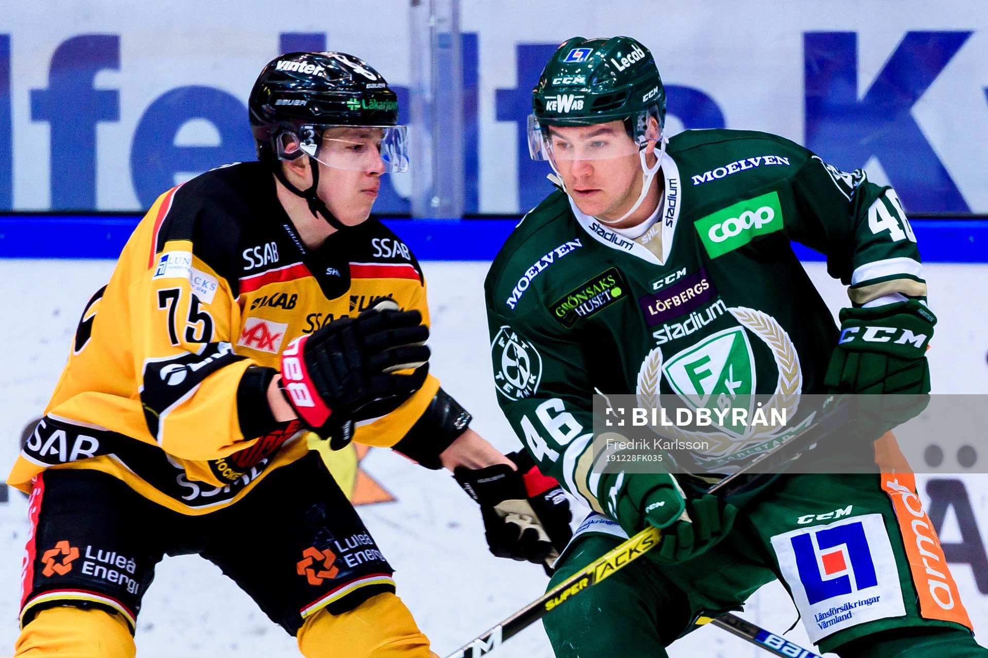 Luleås Arttu Ilomäki och Färjestads Michael Latta