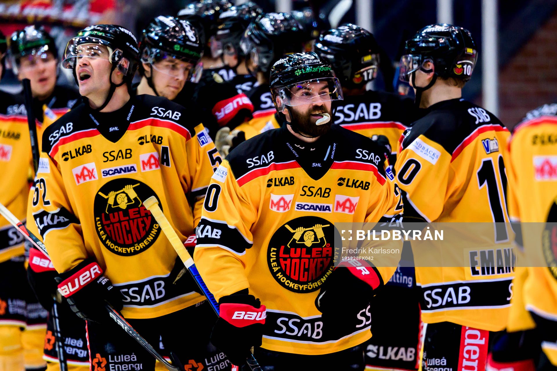Luleås Karl Fabricius och Jack Connolly jublar