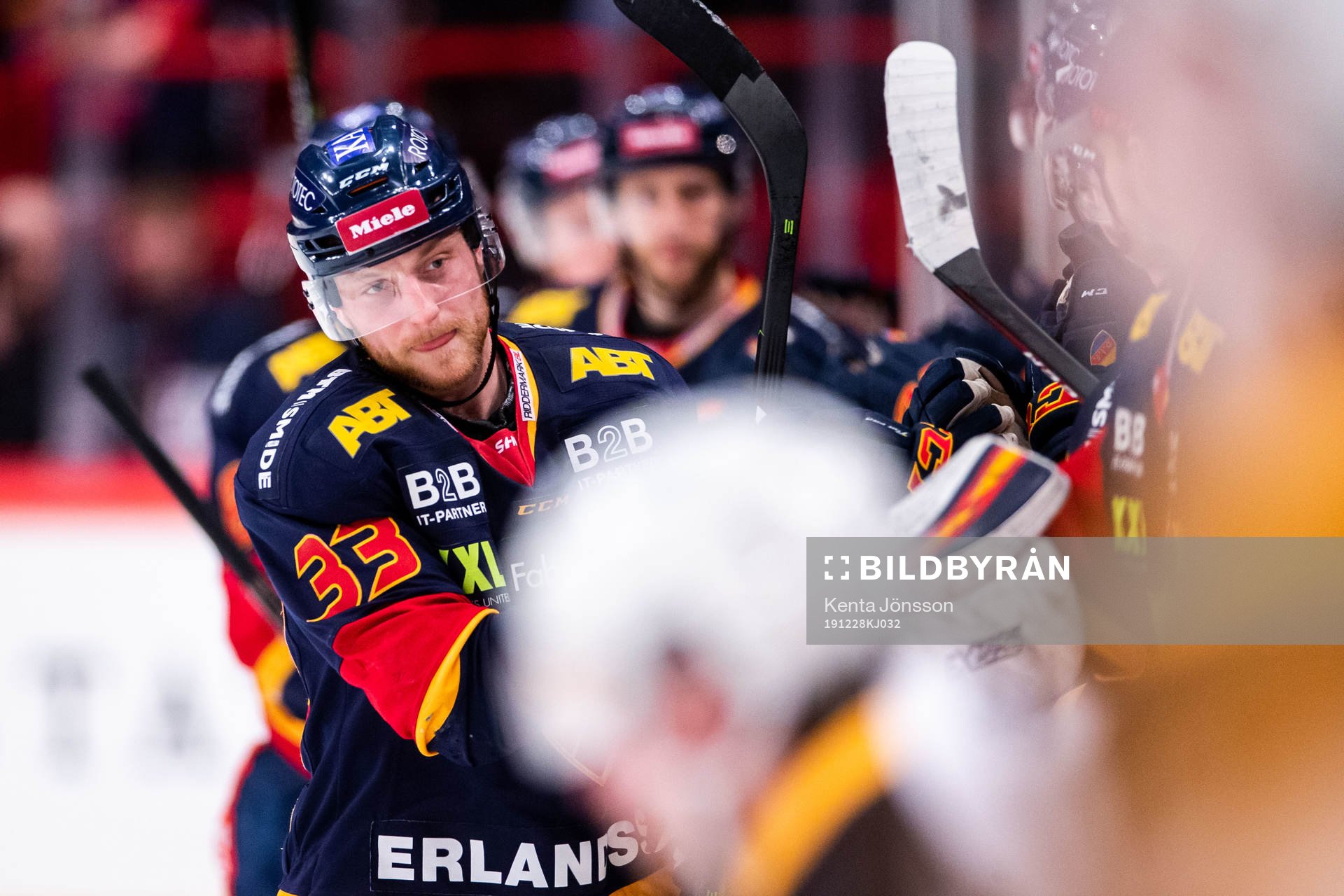 Djurgårdens Linus Hultström jublar