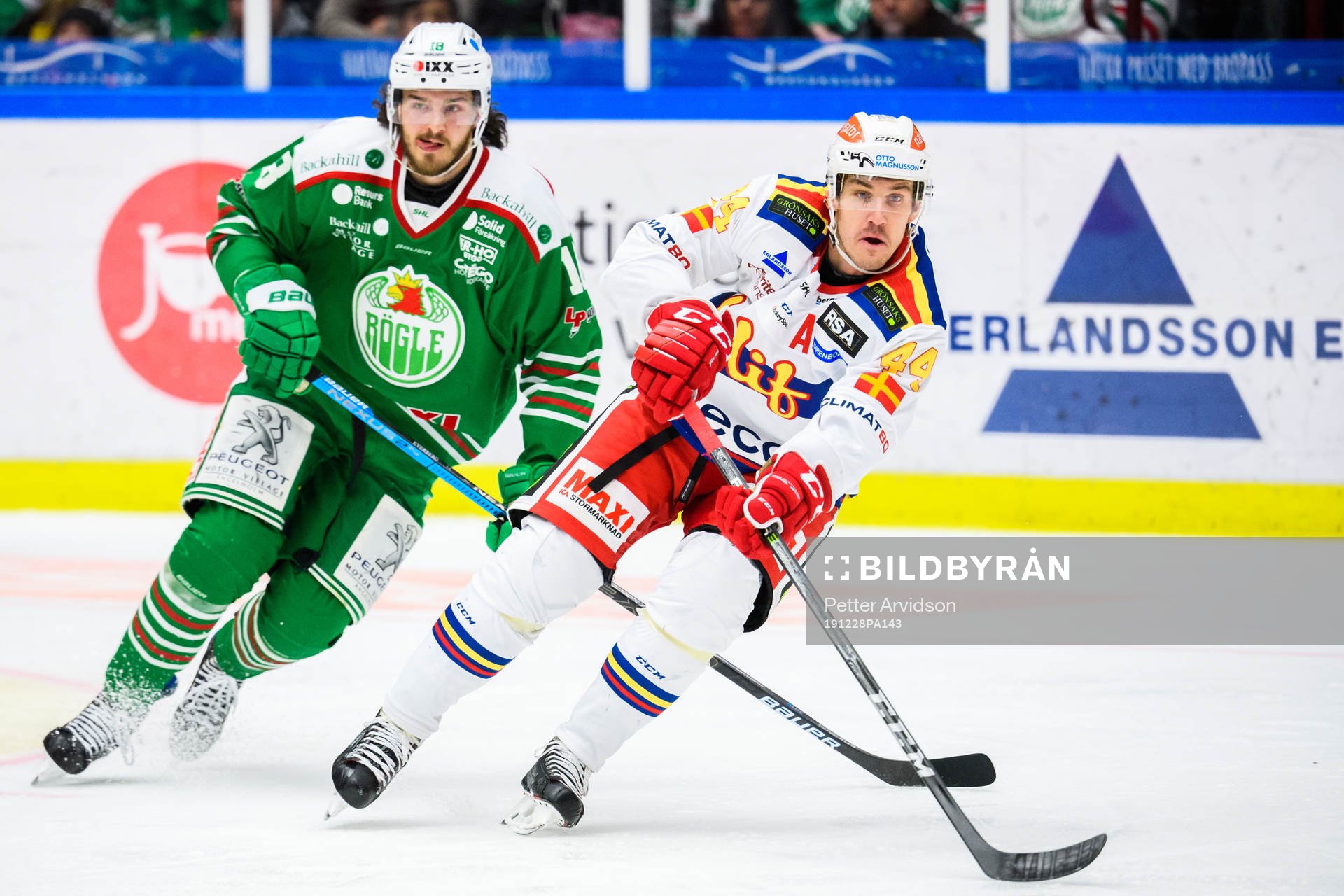 Malmö Redhawks Jesper Jensen Aabo och Rögles Dennis