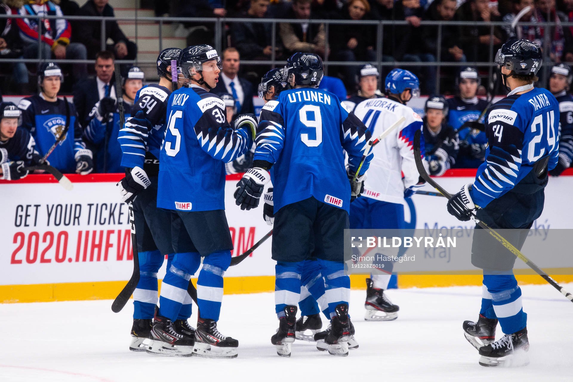 Aku Räty of Finland celebrates  the 5-0 goal