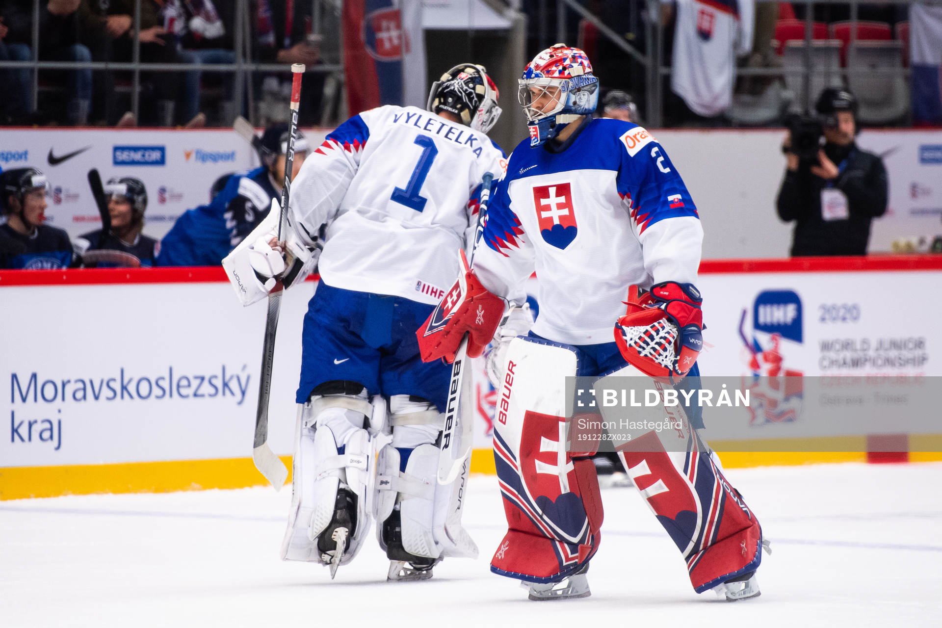 goalkeeper Samuel Vyletekla and goalkeeper Samuel Hlavaj of