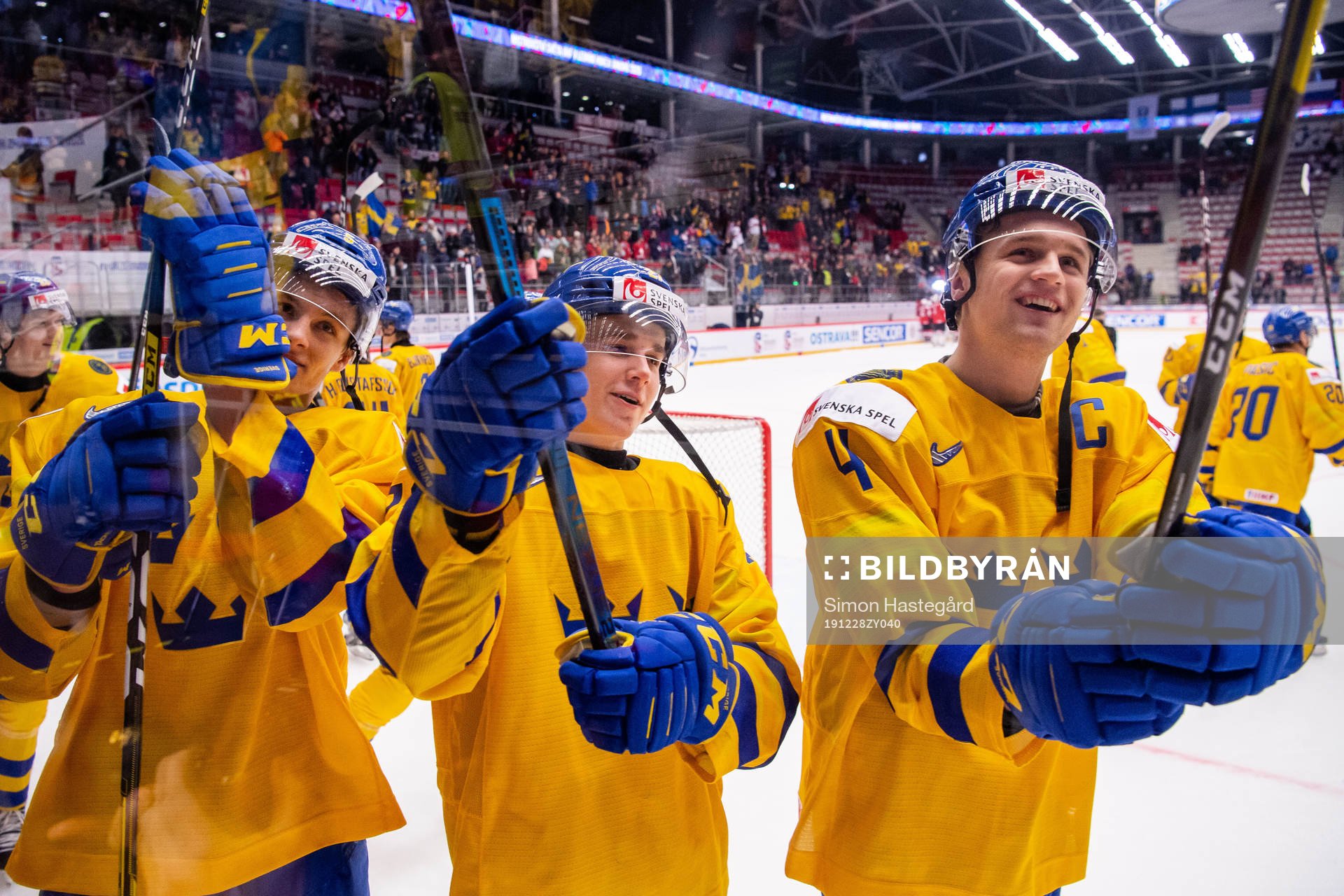 Philip Broberg, Nils Lundkvist and Adam Ginning of Sweden