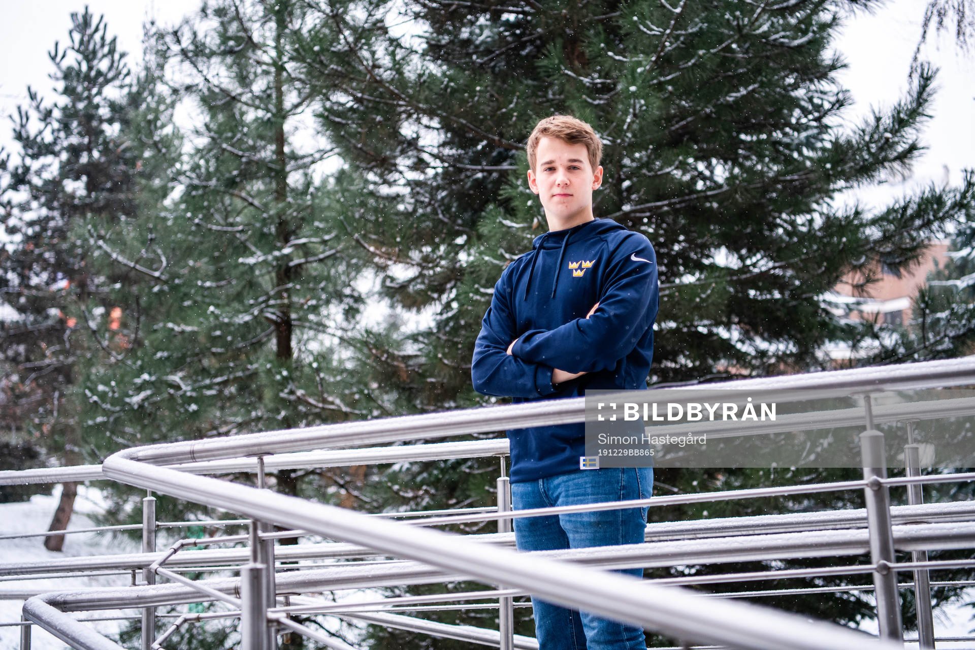 Nils Lundkvist of Sweden poses for a portrait at a press