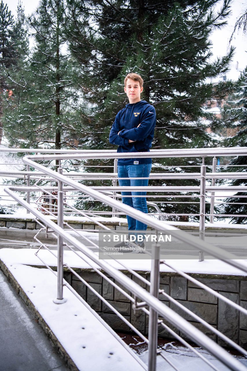 Nils Lundkvist of Sweden poses for a portrait at a press