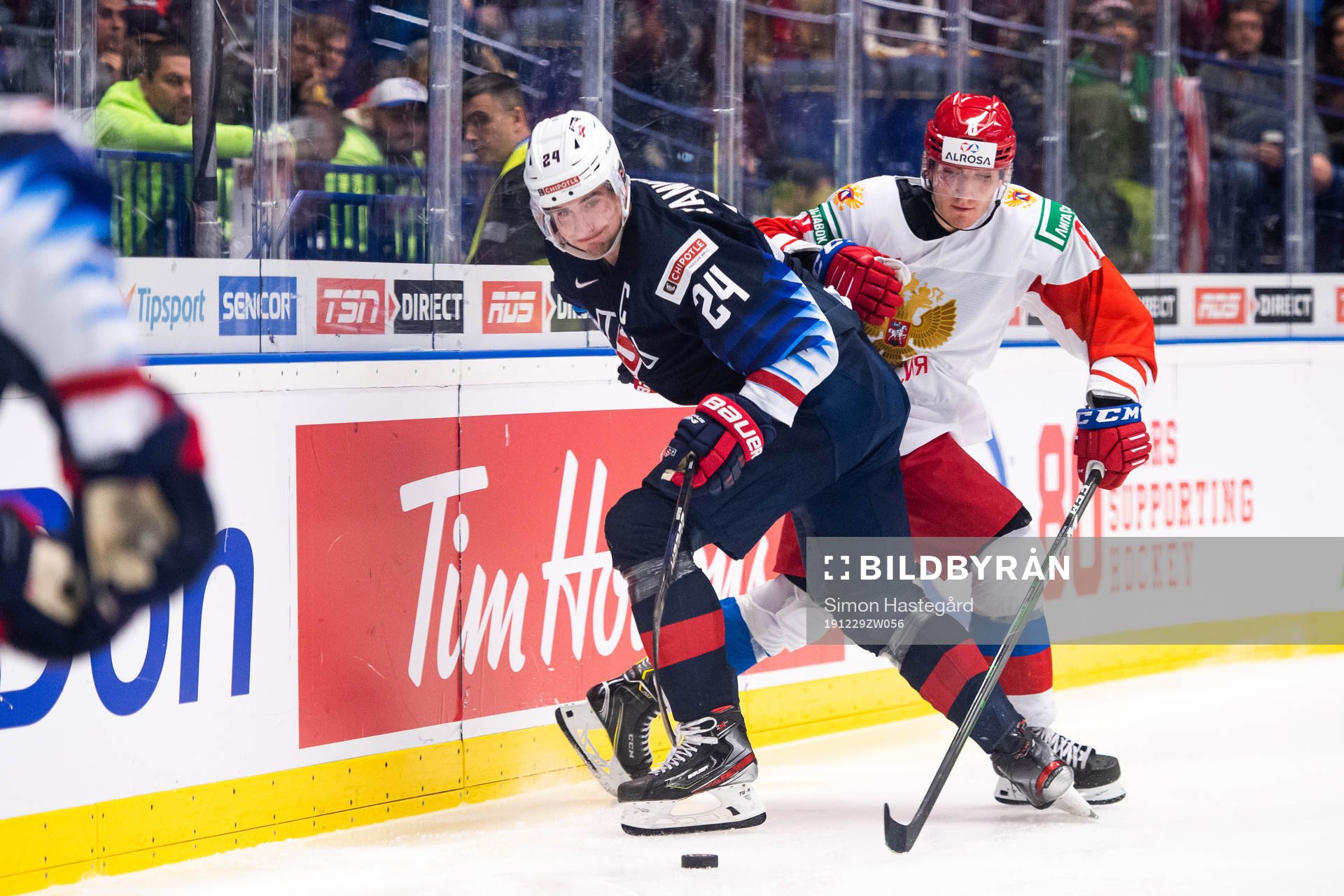 Mattias Samuelsson of USA and Ivan Morozov of Russia