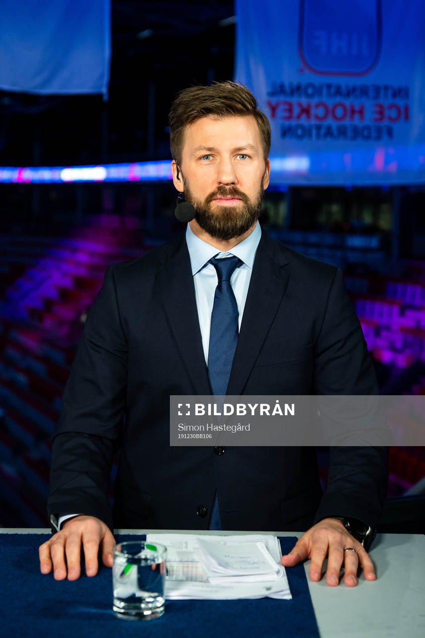 Per Ledin of Swedish broadcaster Viasat pose for a portrait