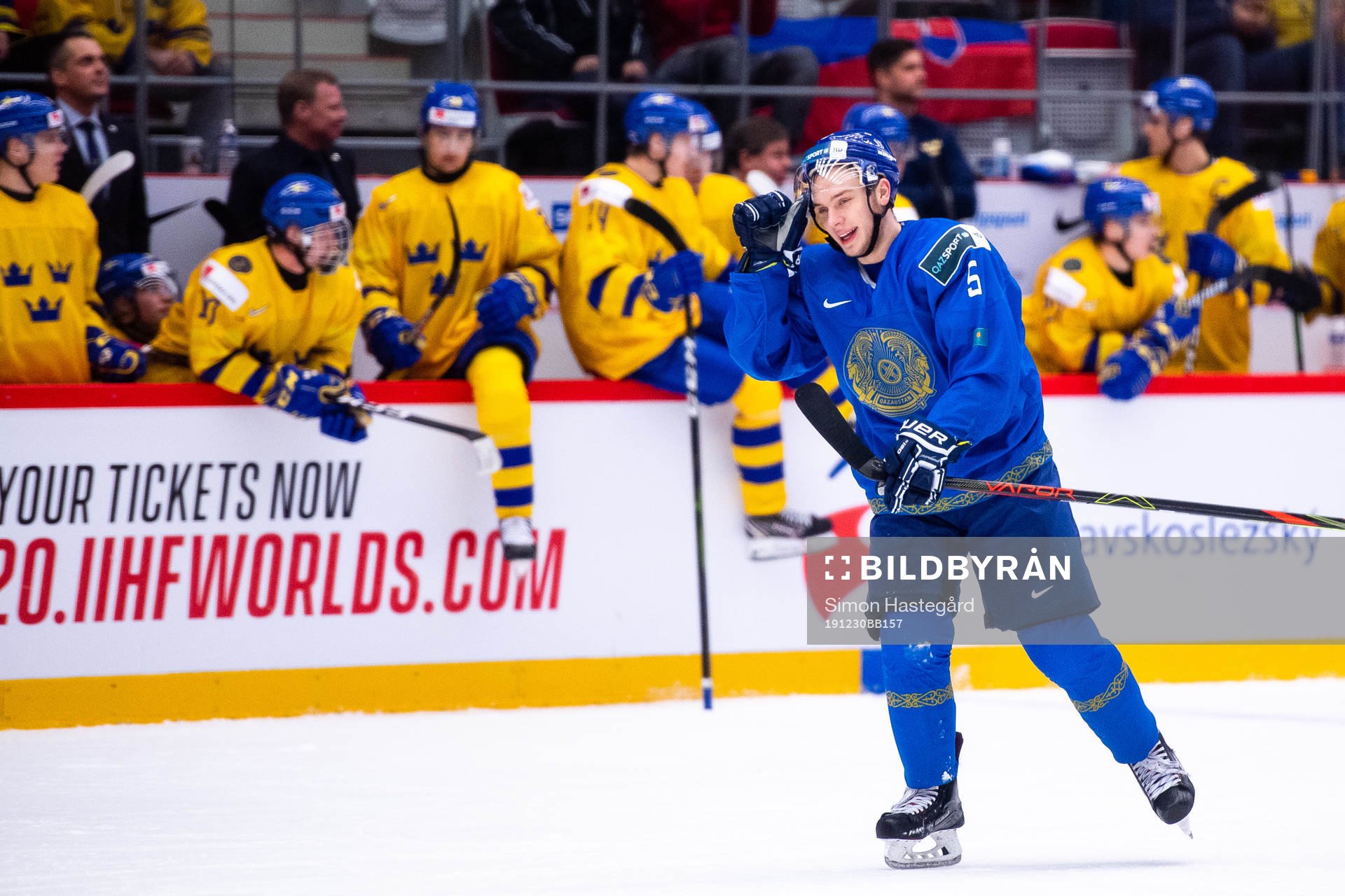 Oleg Boiko of Kazakhstan celebrates the 1-5 goal