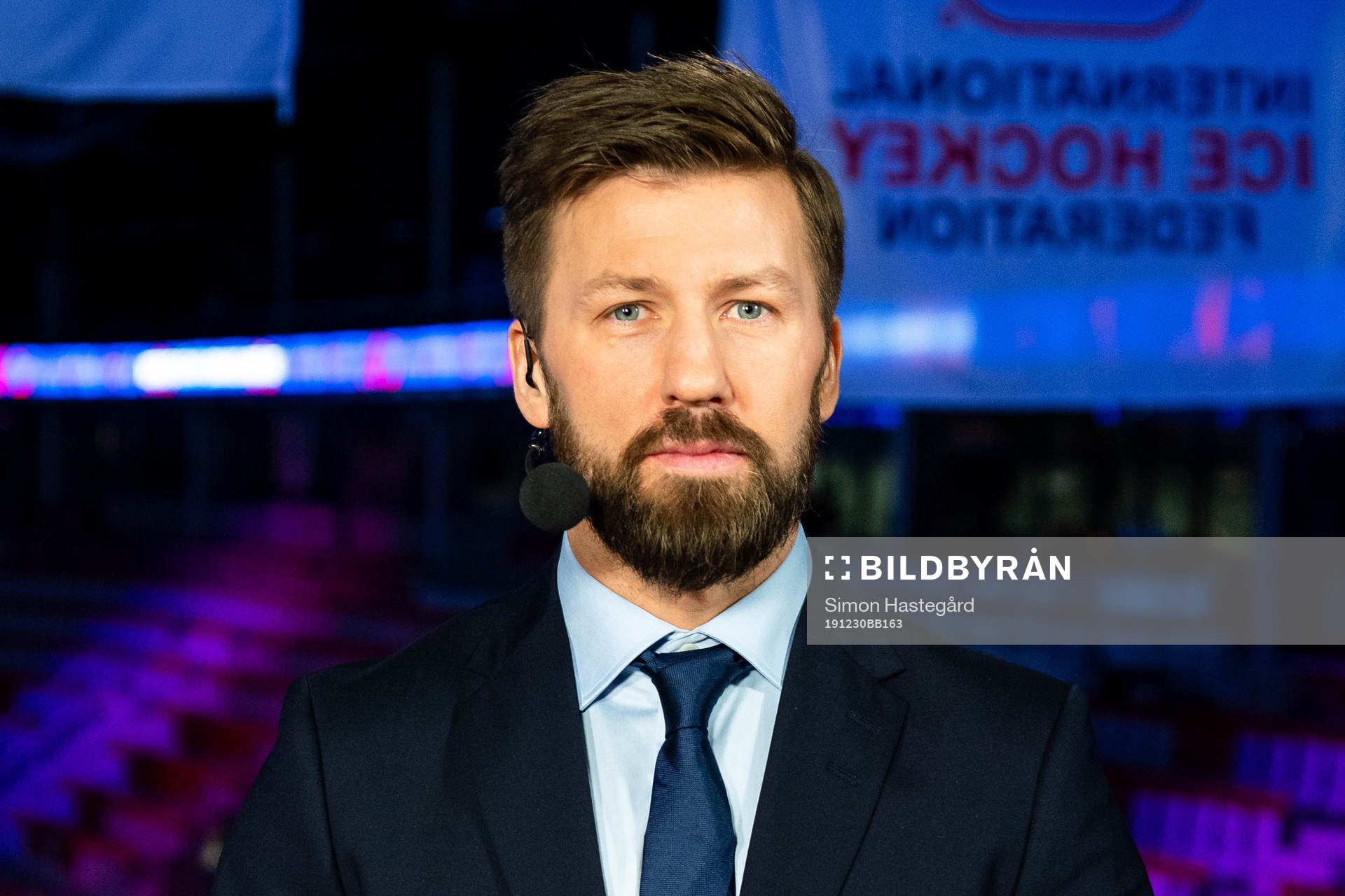 Per Ledin of Swedish broadcaster Viasat pose for a portrait