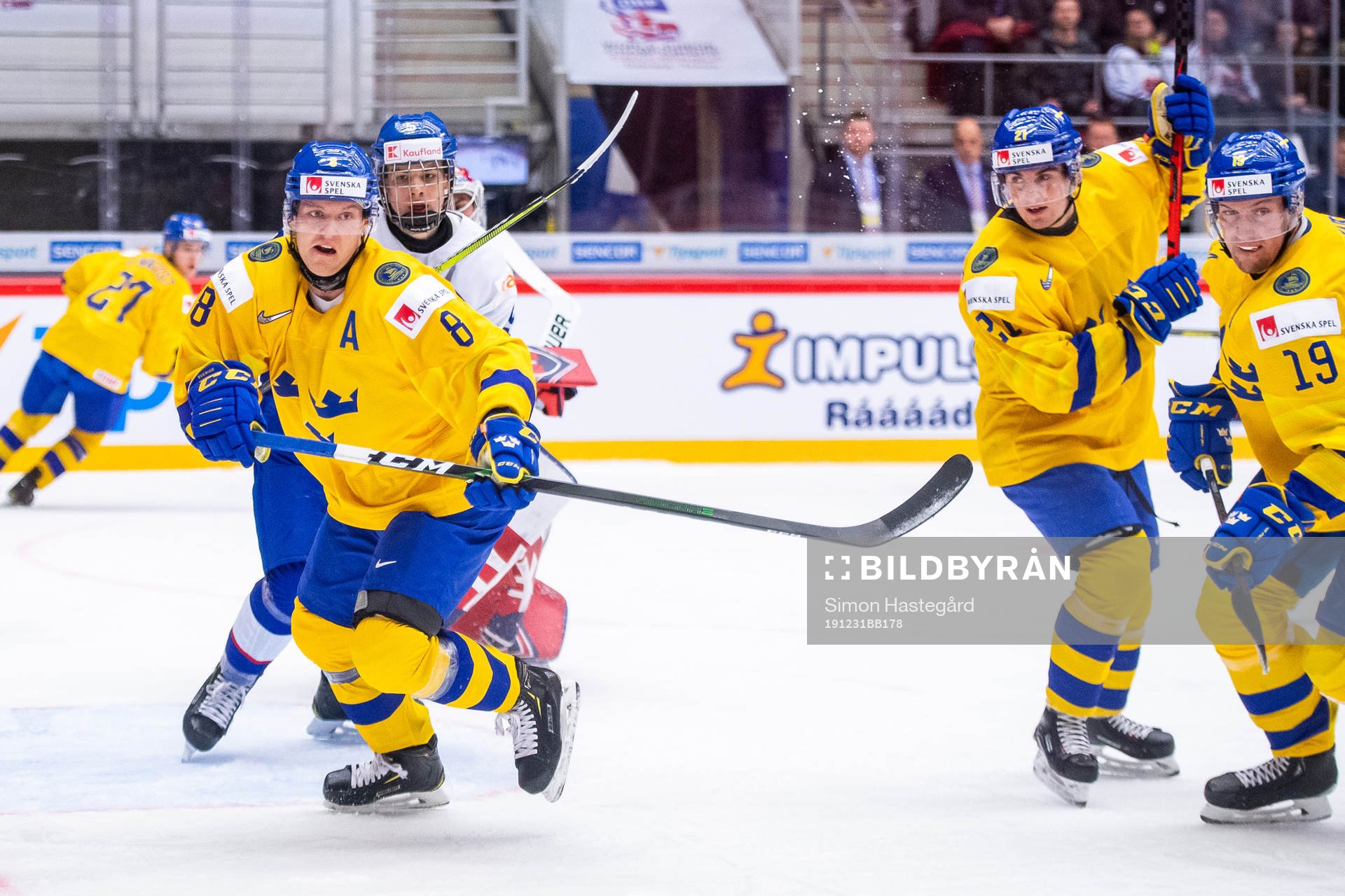 Rasmus Sandin, Nils Höglander and David Gustafsson of