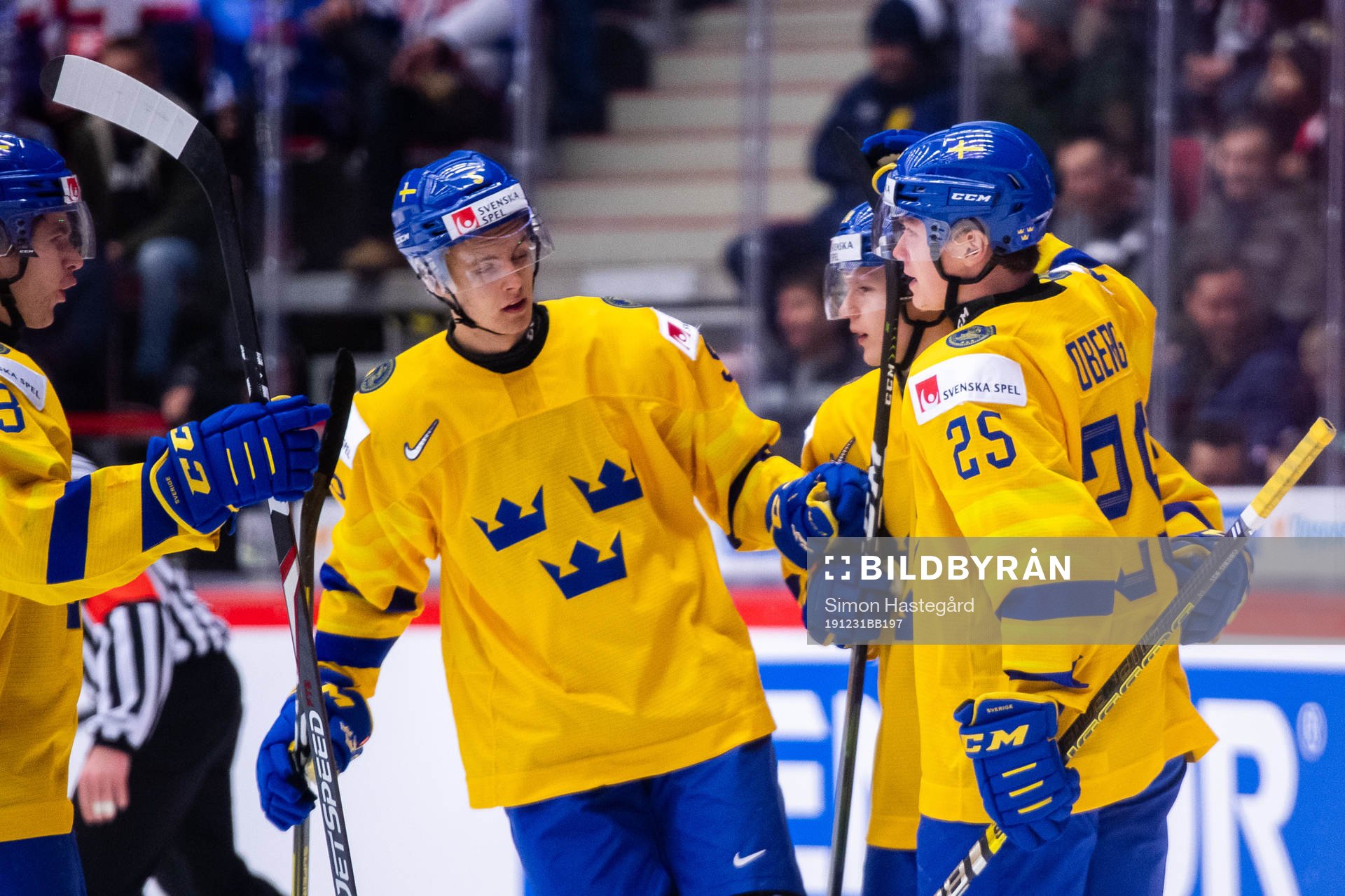 Philip Broberg and Linus Öberg of Sweden celebrate