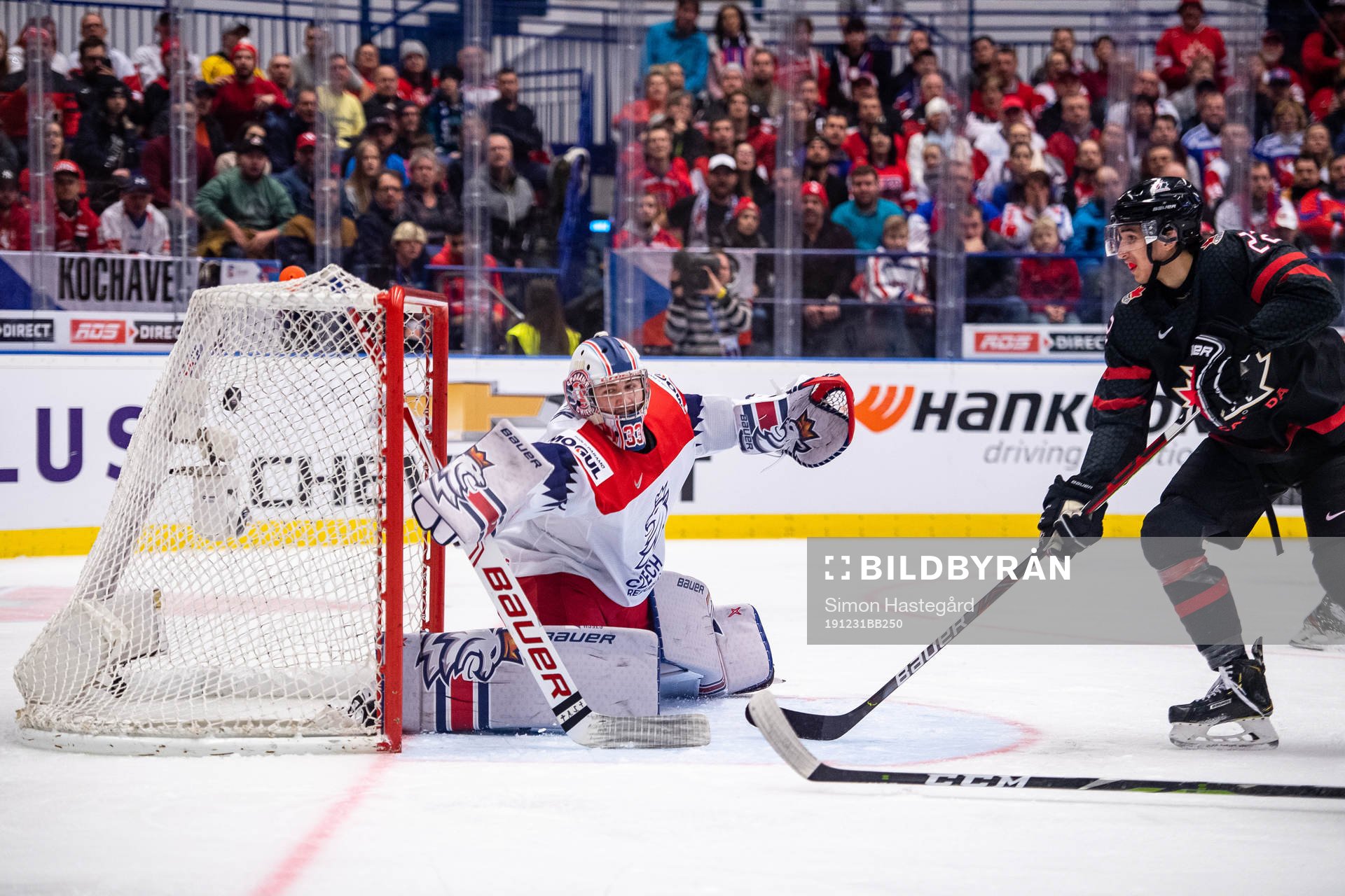 Joe Valeno of Canada, not pictured, scores the 1-0 goal
