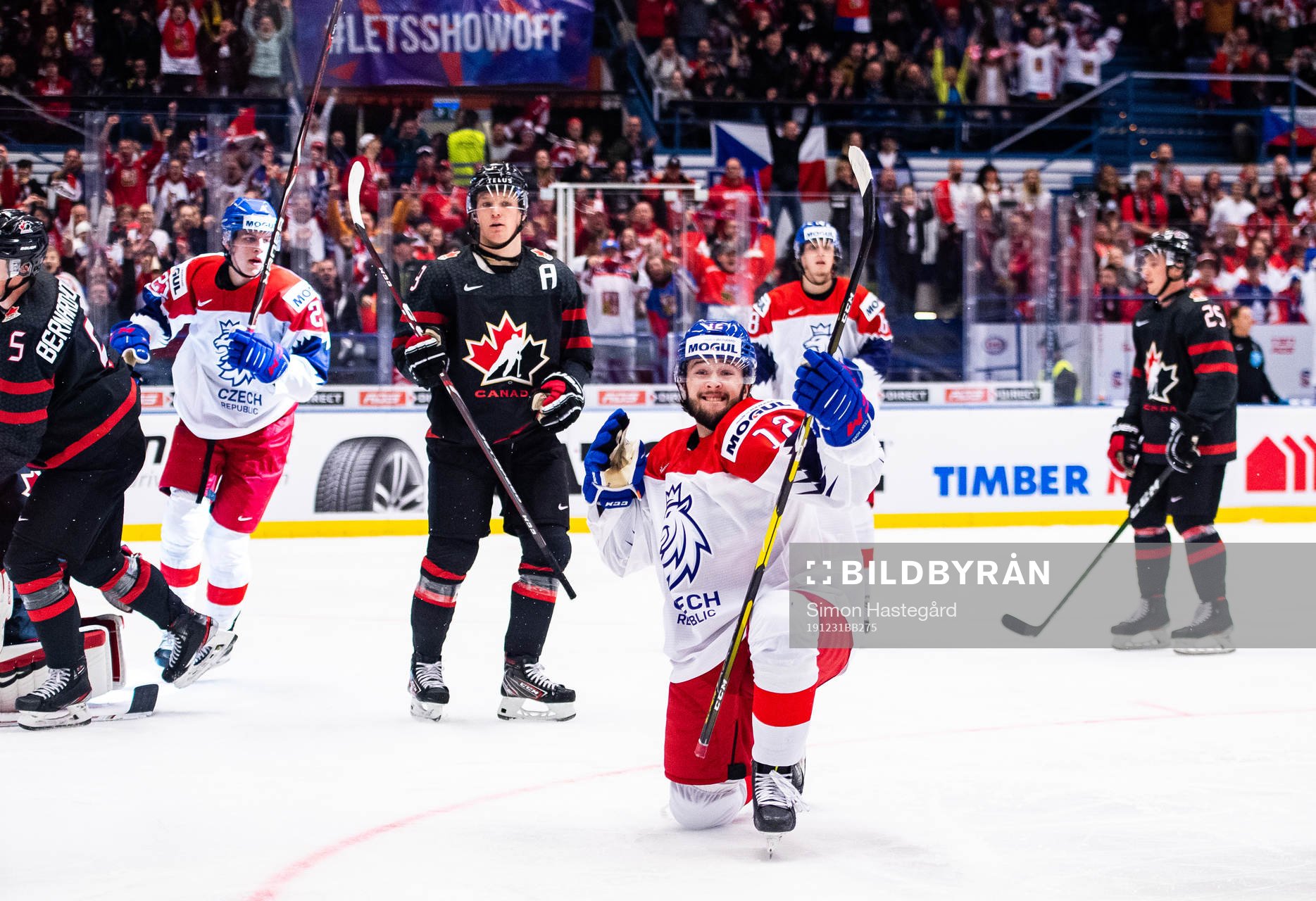 Vojtech Strondala of Czech Republic celebrates the 4-1 goal