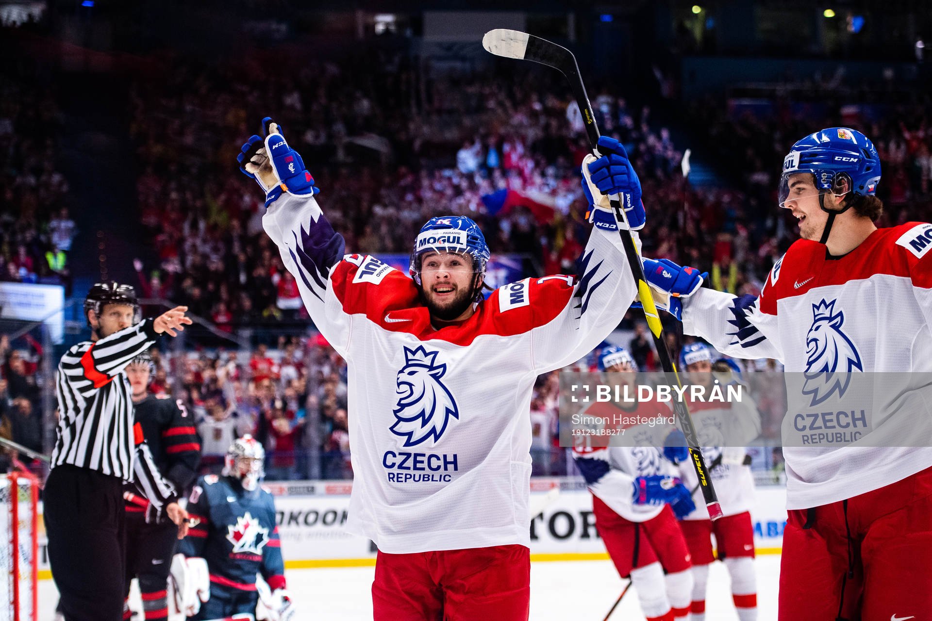Vojtech Strondala of Czech Republic celebrates the 4-1 goal