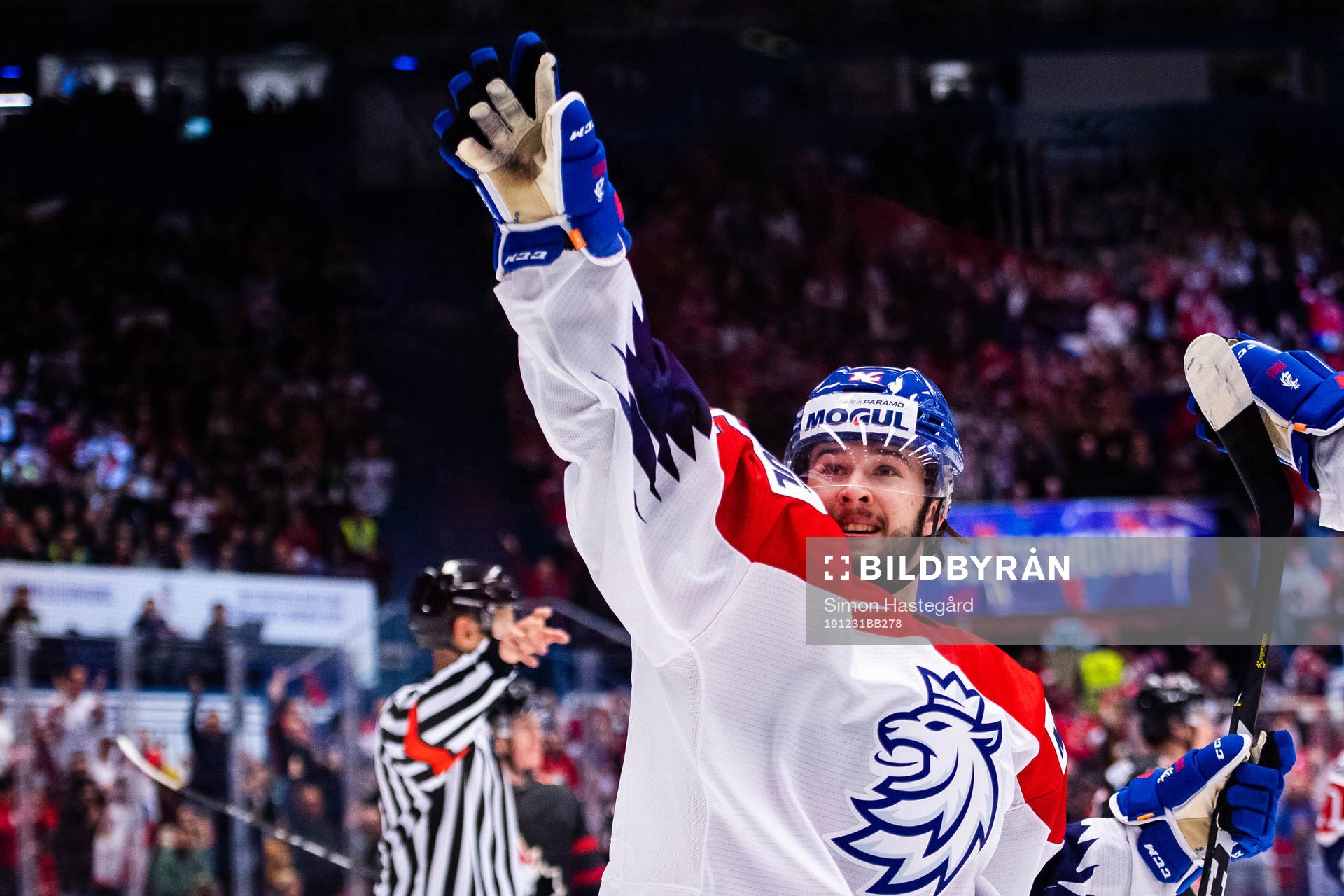 Vojtech Strondala of Czech Republic celebrates the 4-1 goal