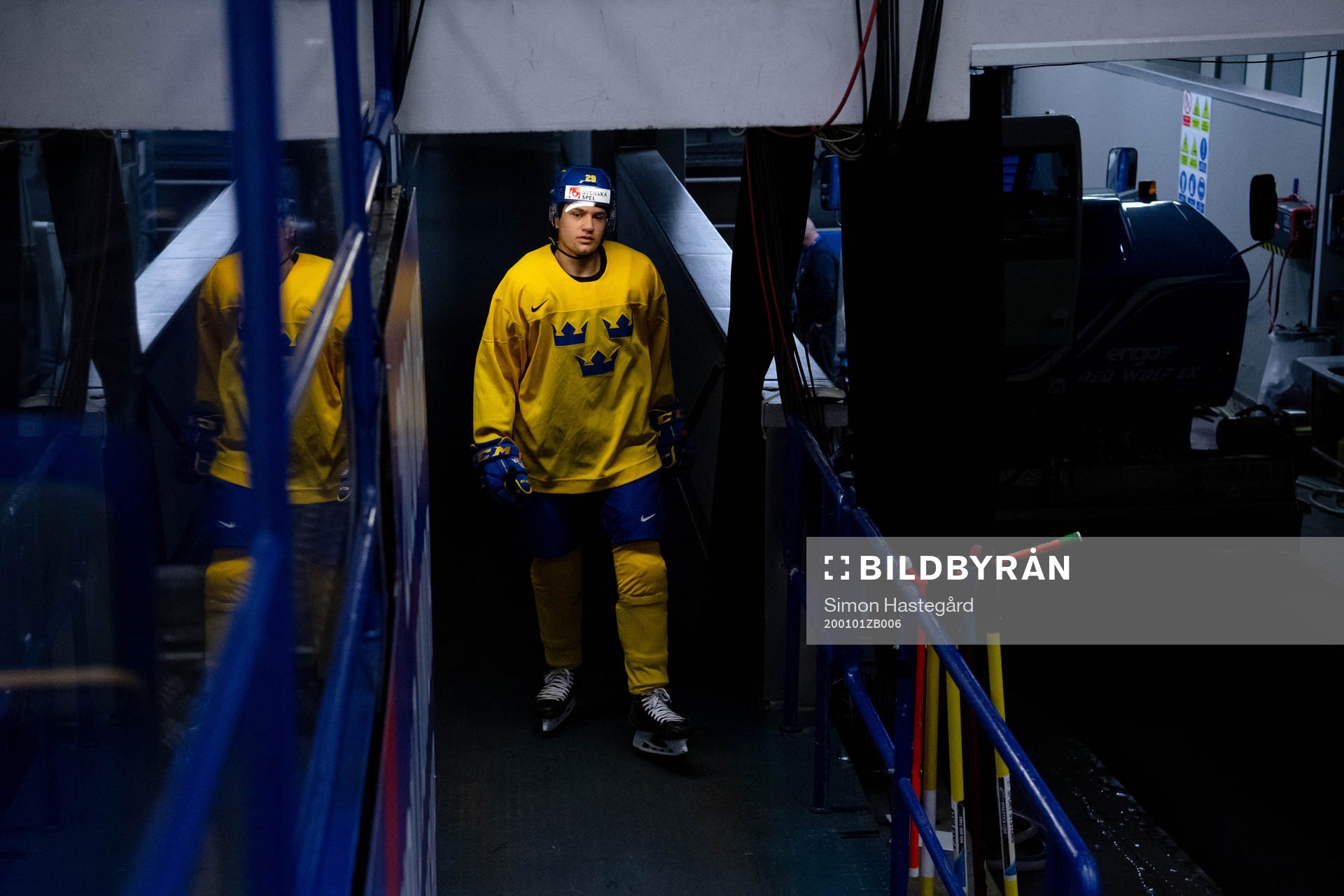 Linus Nässén of team Sweden at a practice session