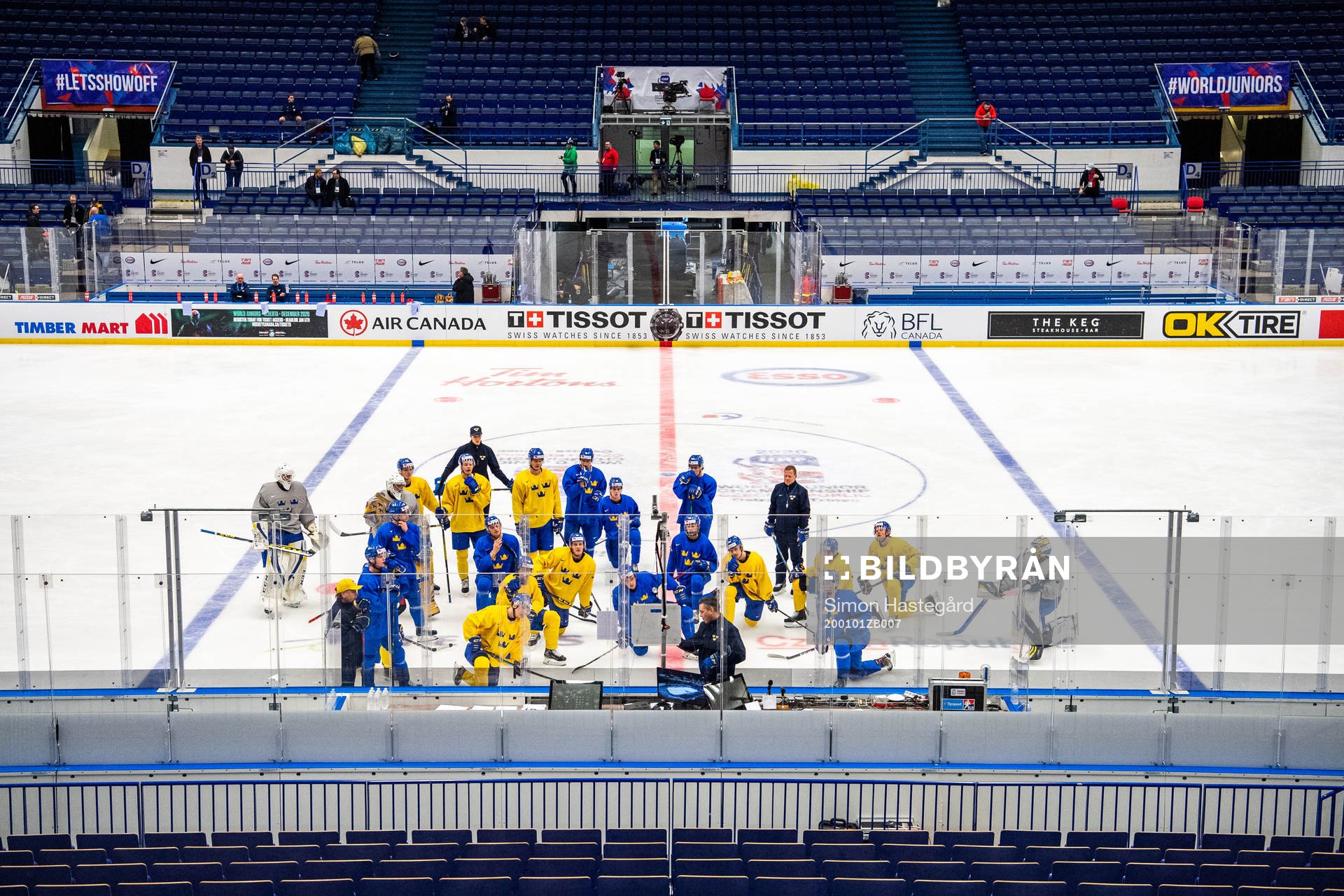 Players of team Sweden at a practice session