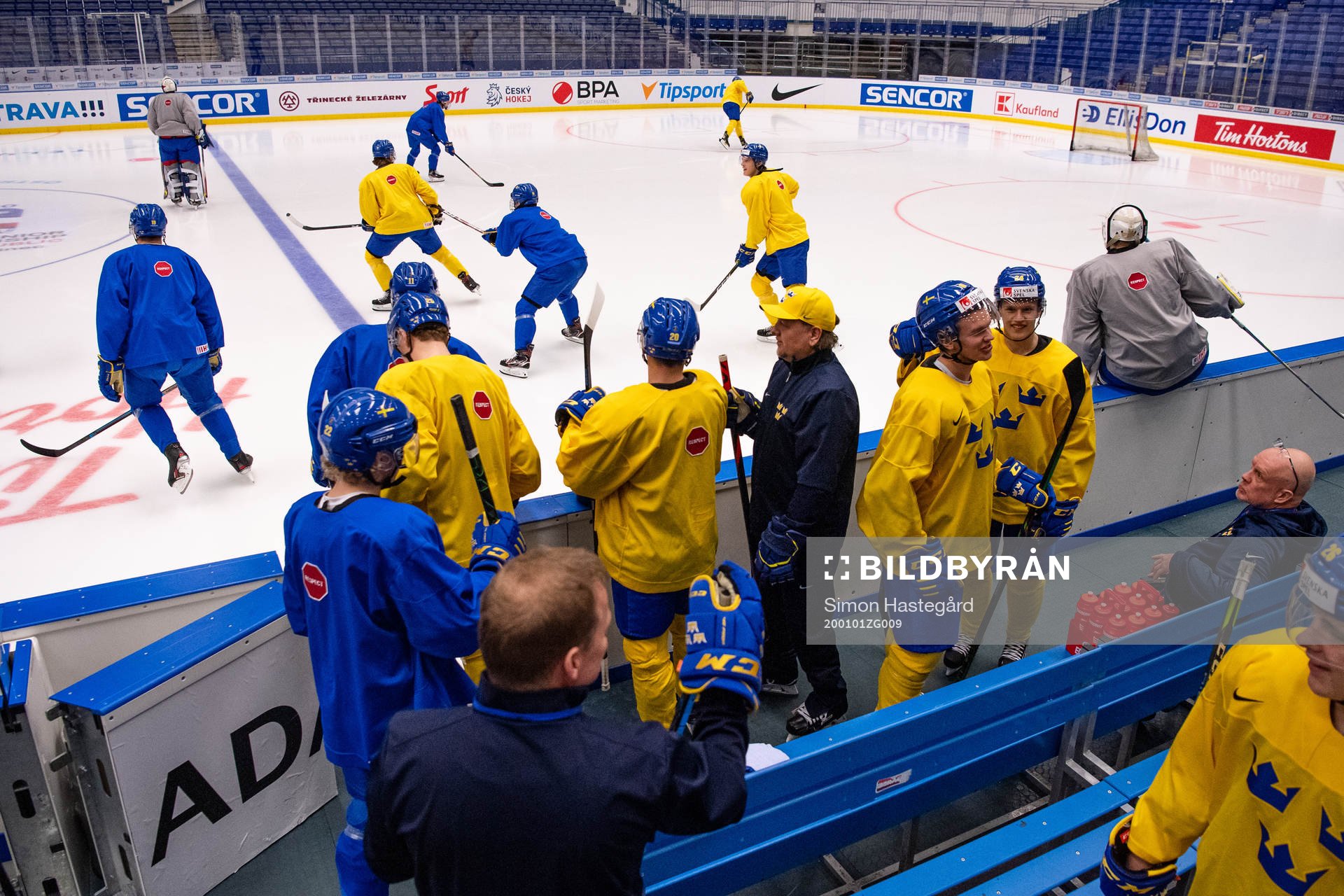 Players of team Sweden at a practice session