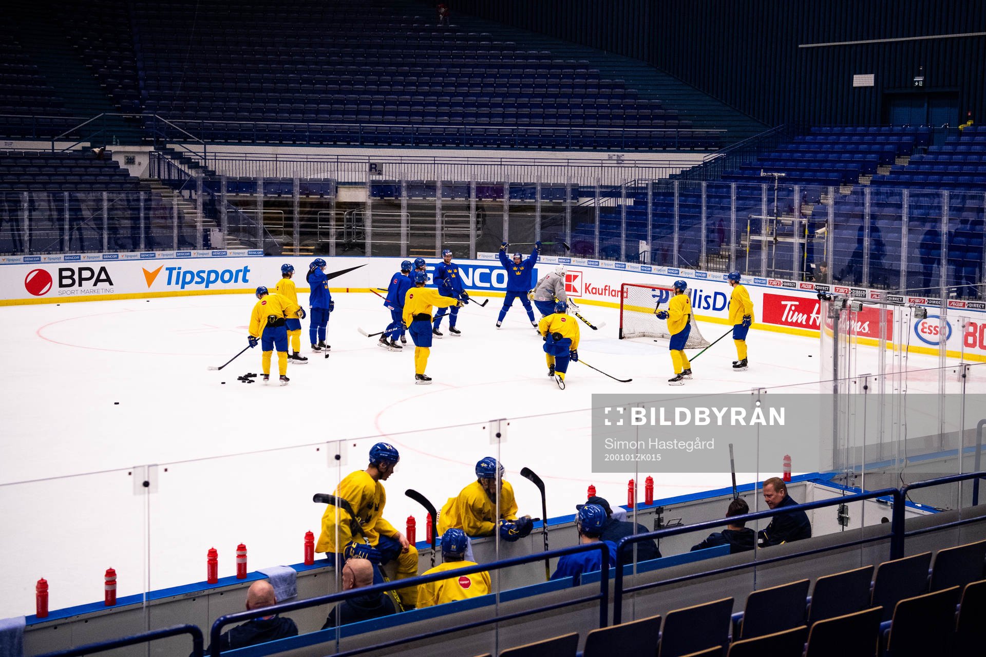 Players of team Sweden at a practice session
