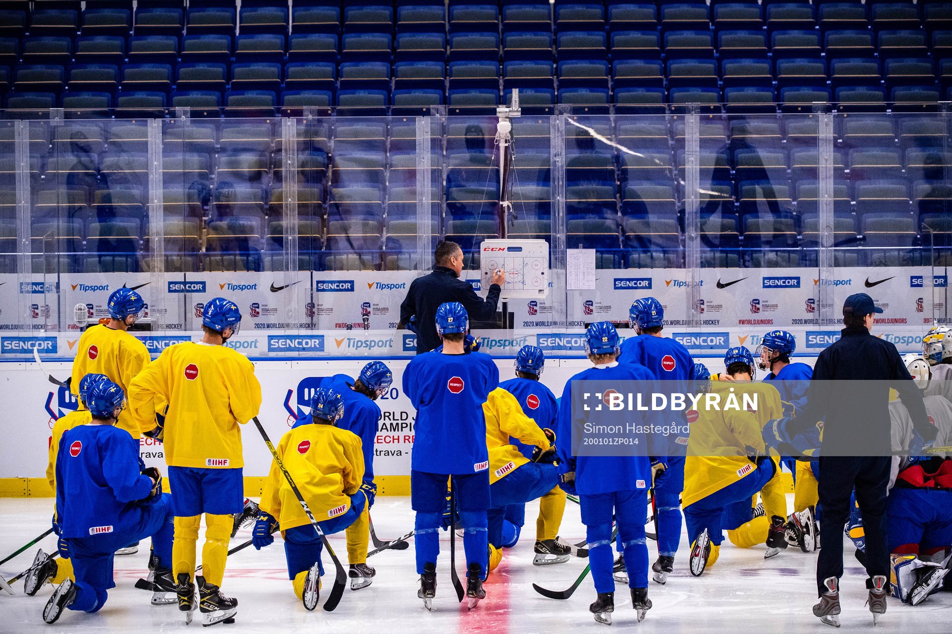 Players of team Sweden at a practice session